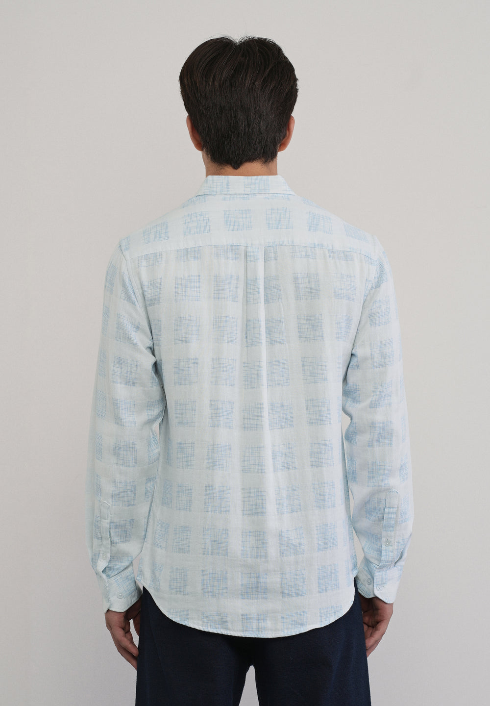 Off-White Broken Check Cotton Linen Shirt