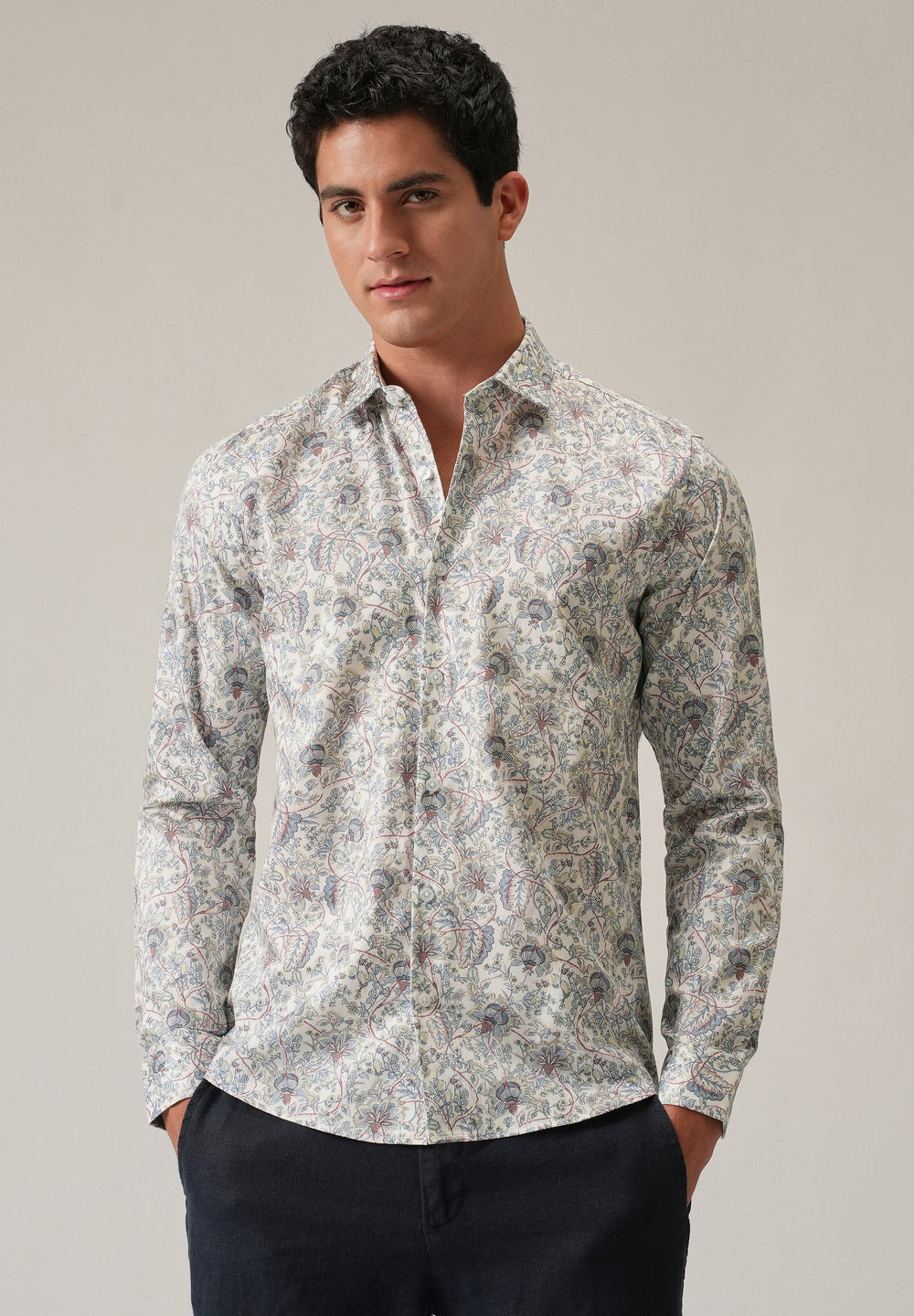 Off-White Ditsy Floral Print Shirt