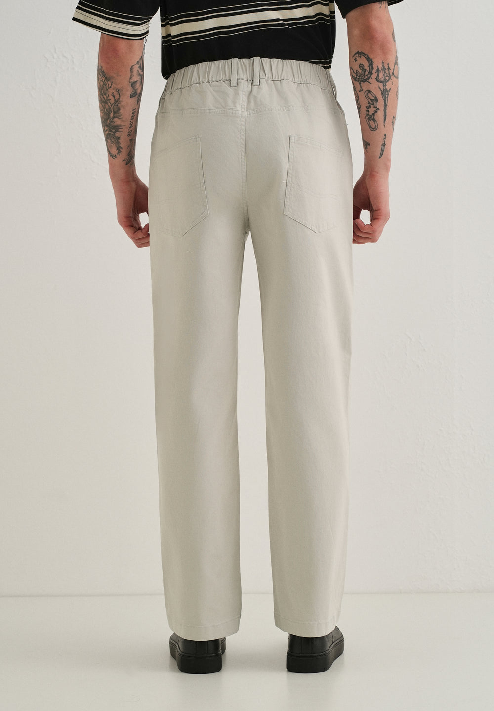 Off-White Semi-Elasticated Cotton Trouser