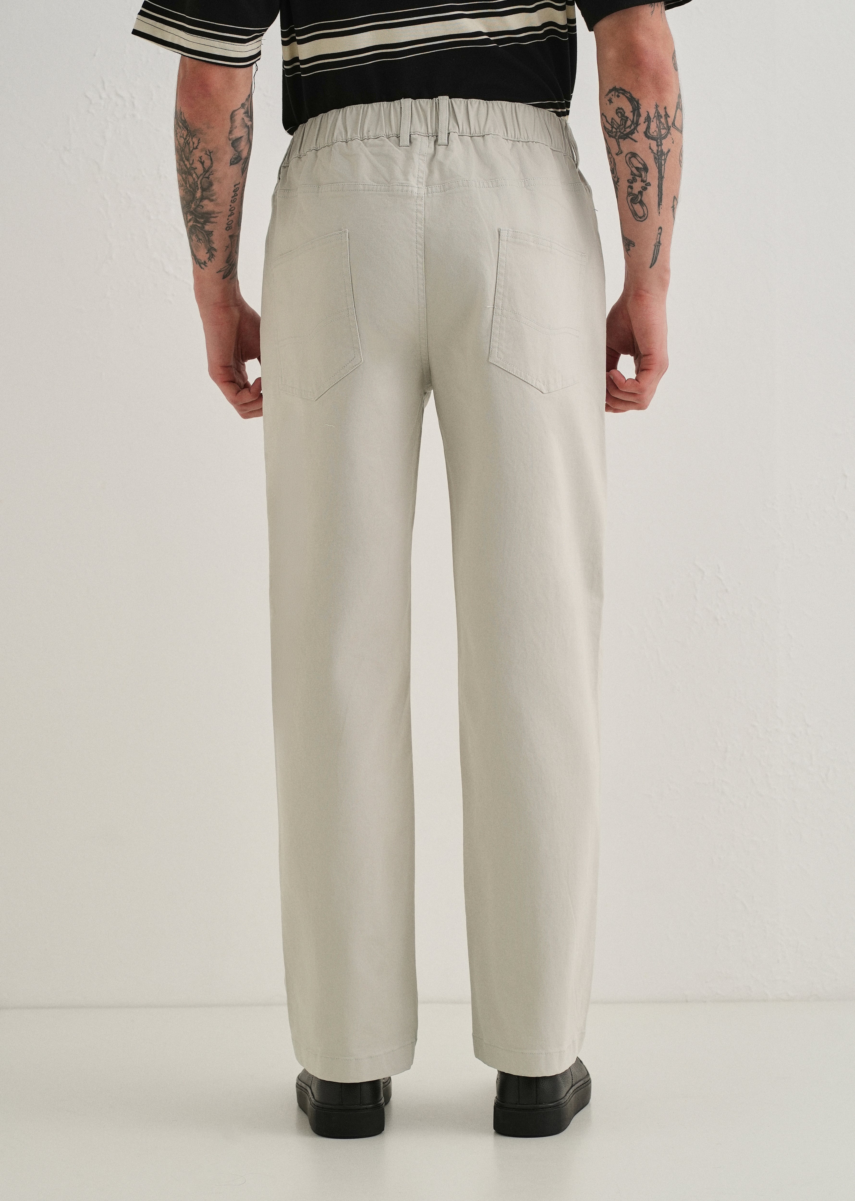 Off-White Semi-Elasticated Cotton Trouser