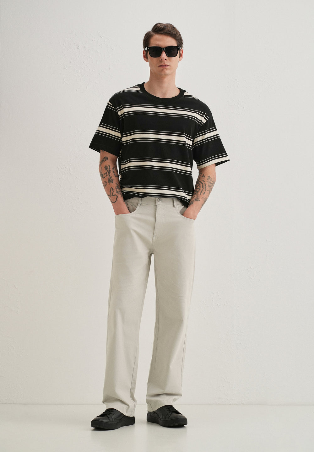 Off-White Semi-Elasticated Cotton Trouser