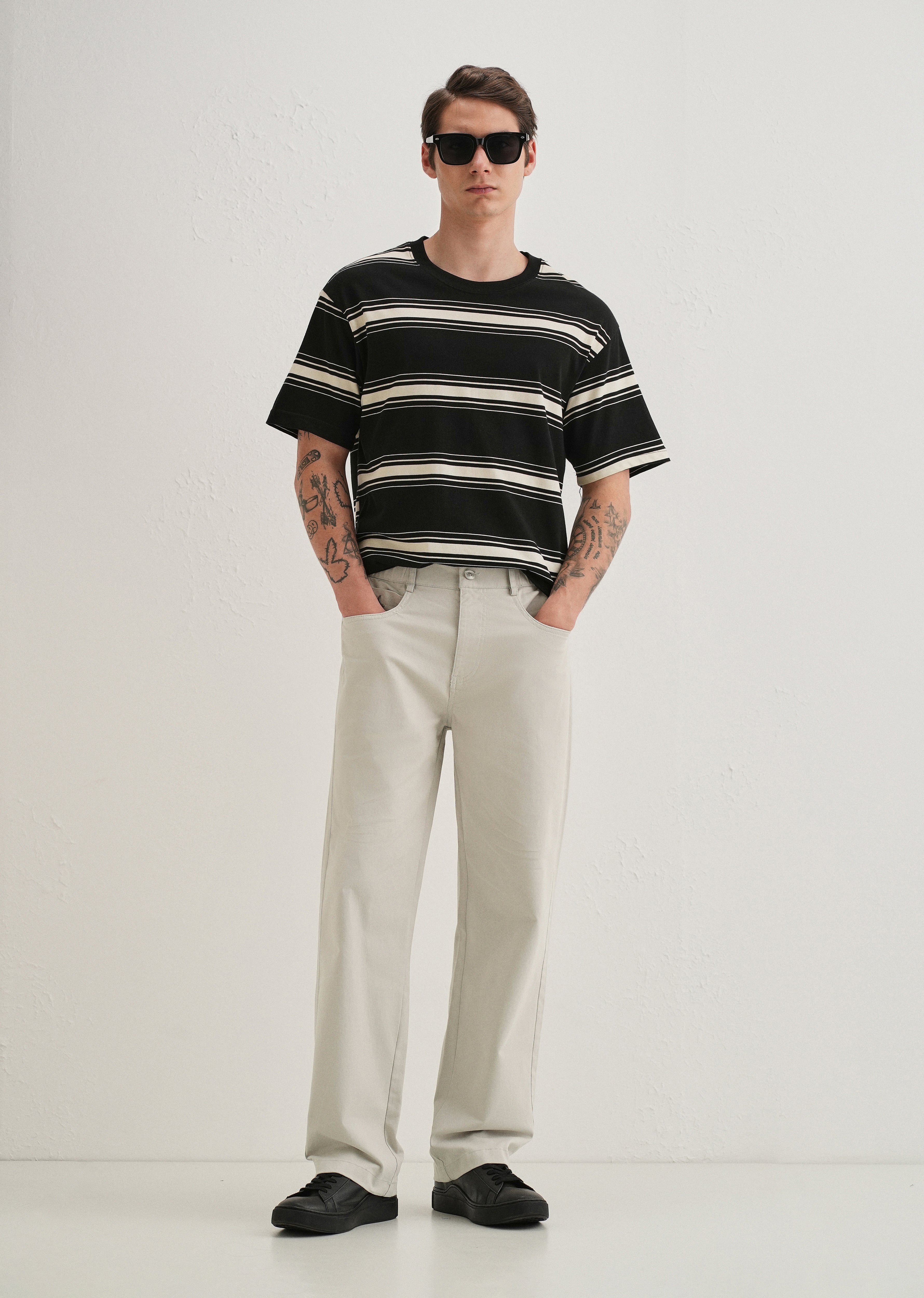Off-White Semi-Elasticated Cotton Trouser