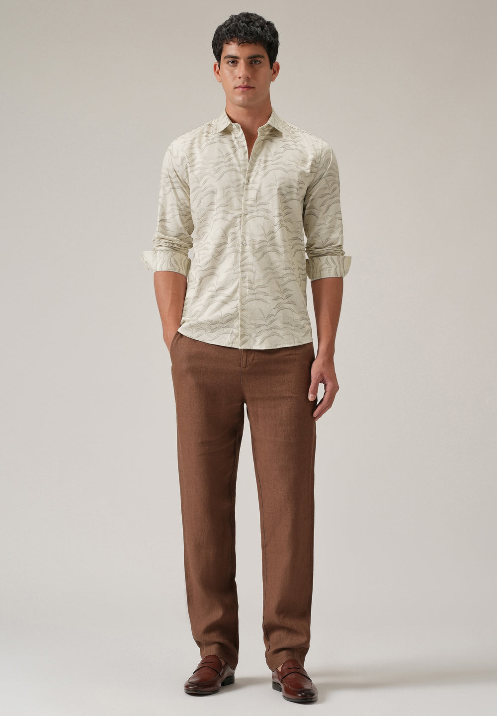 Off-White Leaf Print Shirt