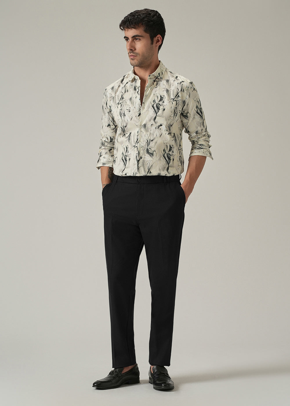 Off-White Marble Print Shirt