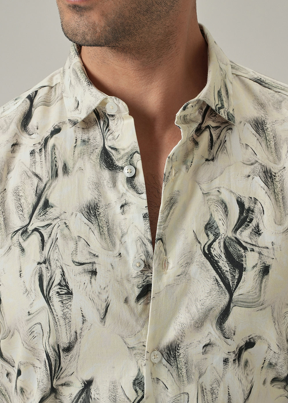 Off-White Marble Print Shirt