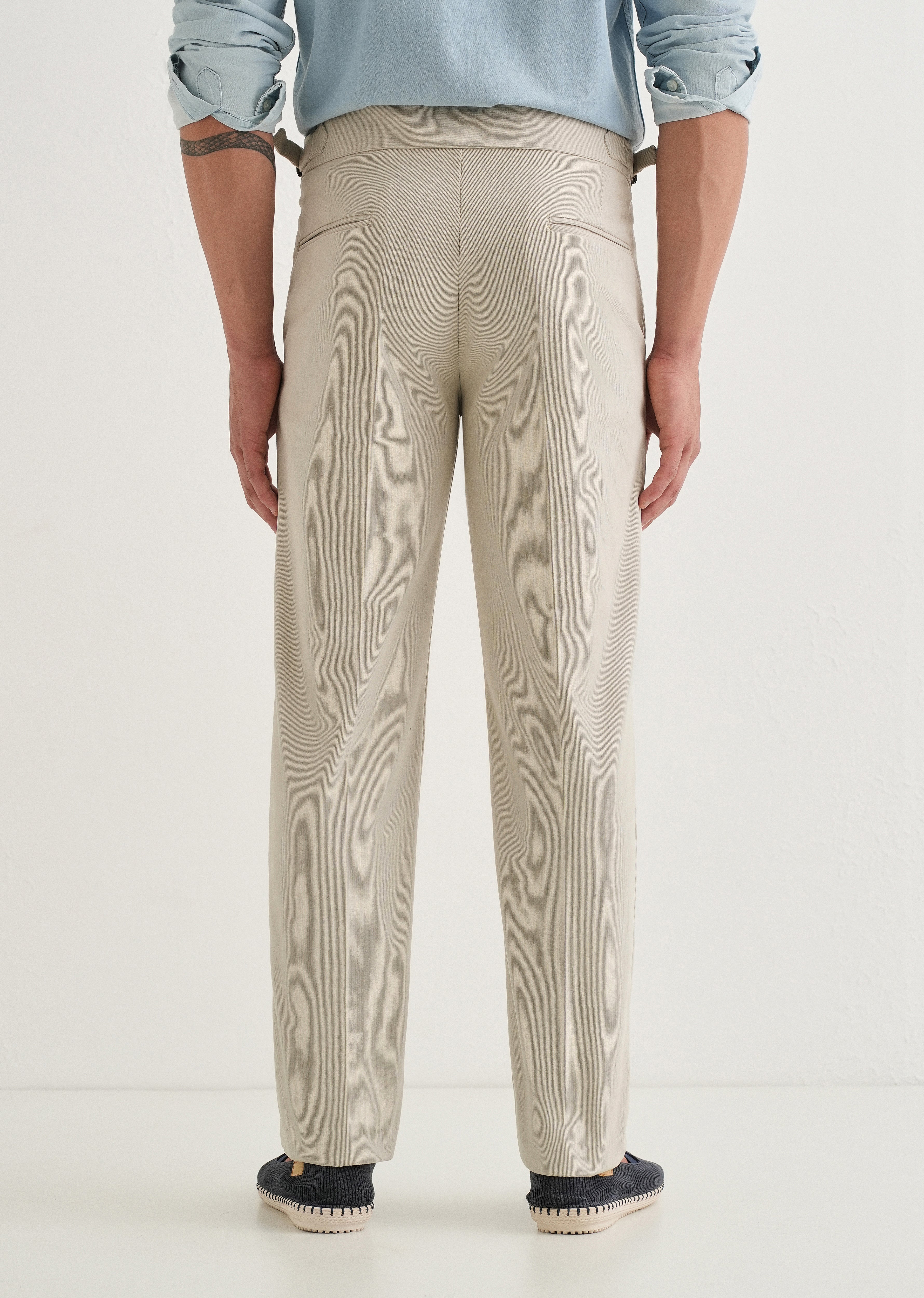 Off-White Pleated Corduroy Gurkha Pant