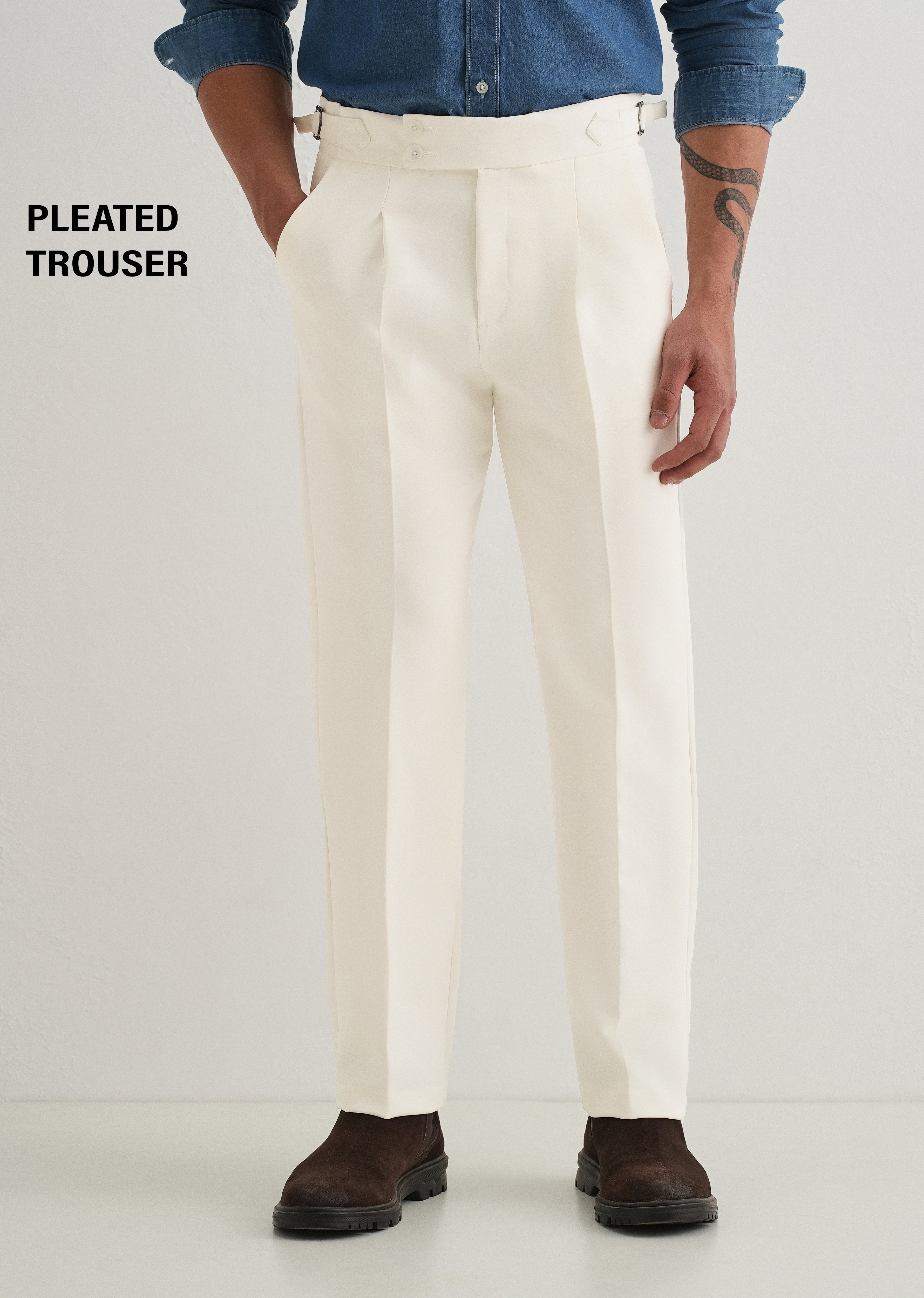 Off-White Pleated Gurkha Pant