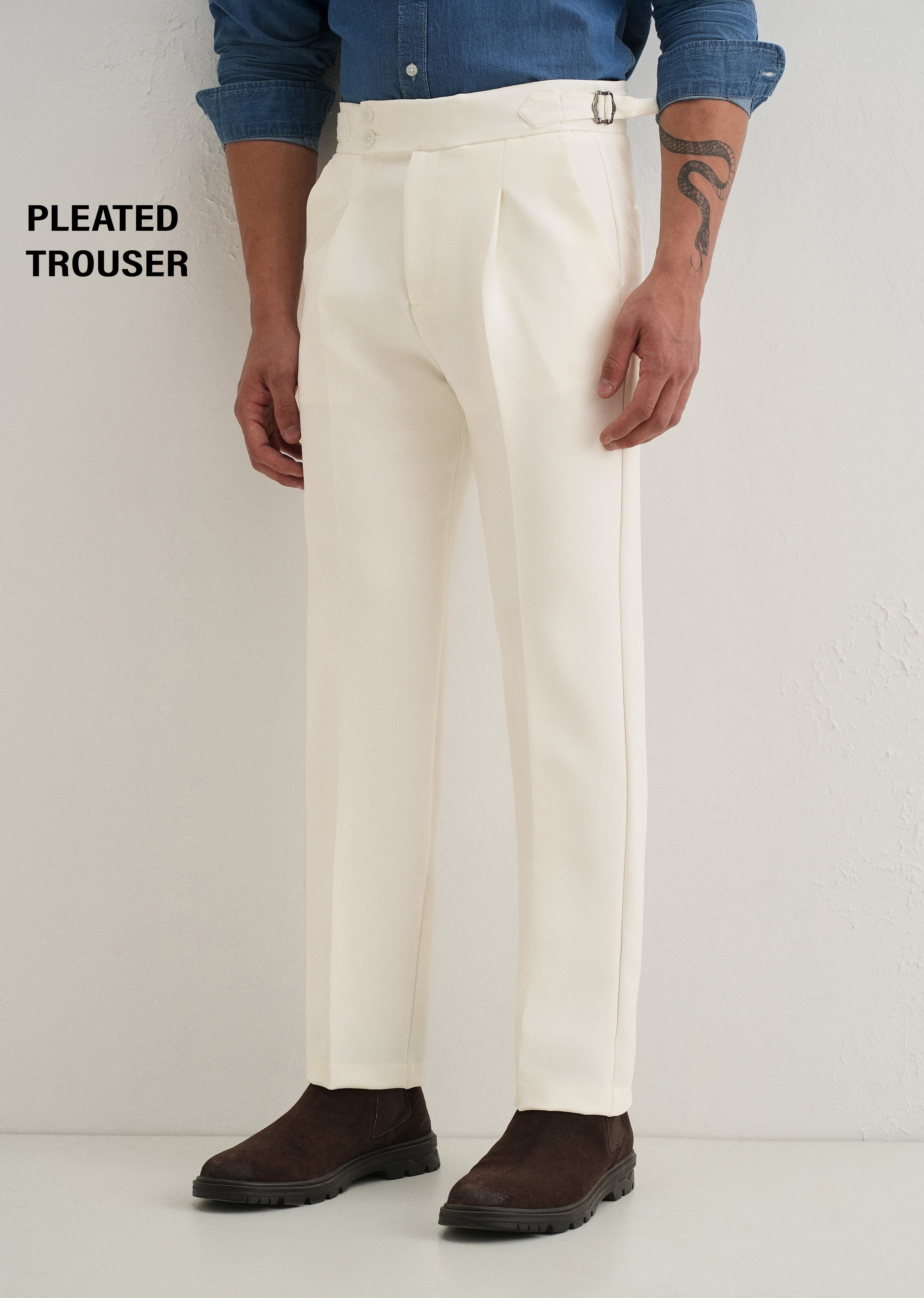 Off-White Pleated Gurkha Pant