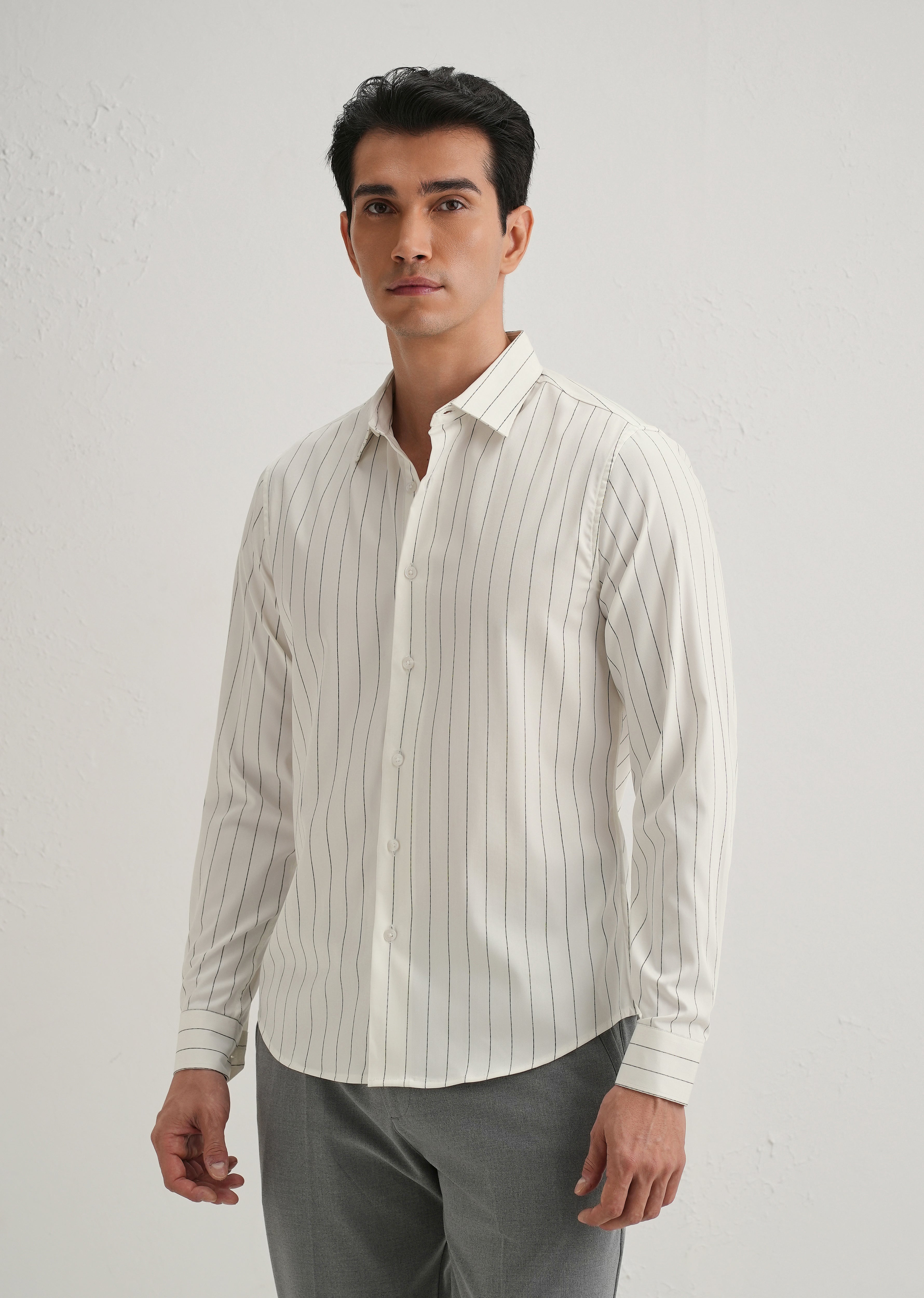 Off-White Vertical Stripe Shirt