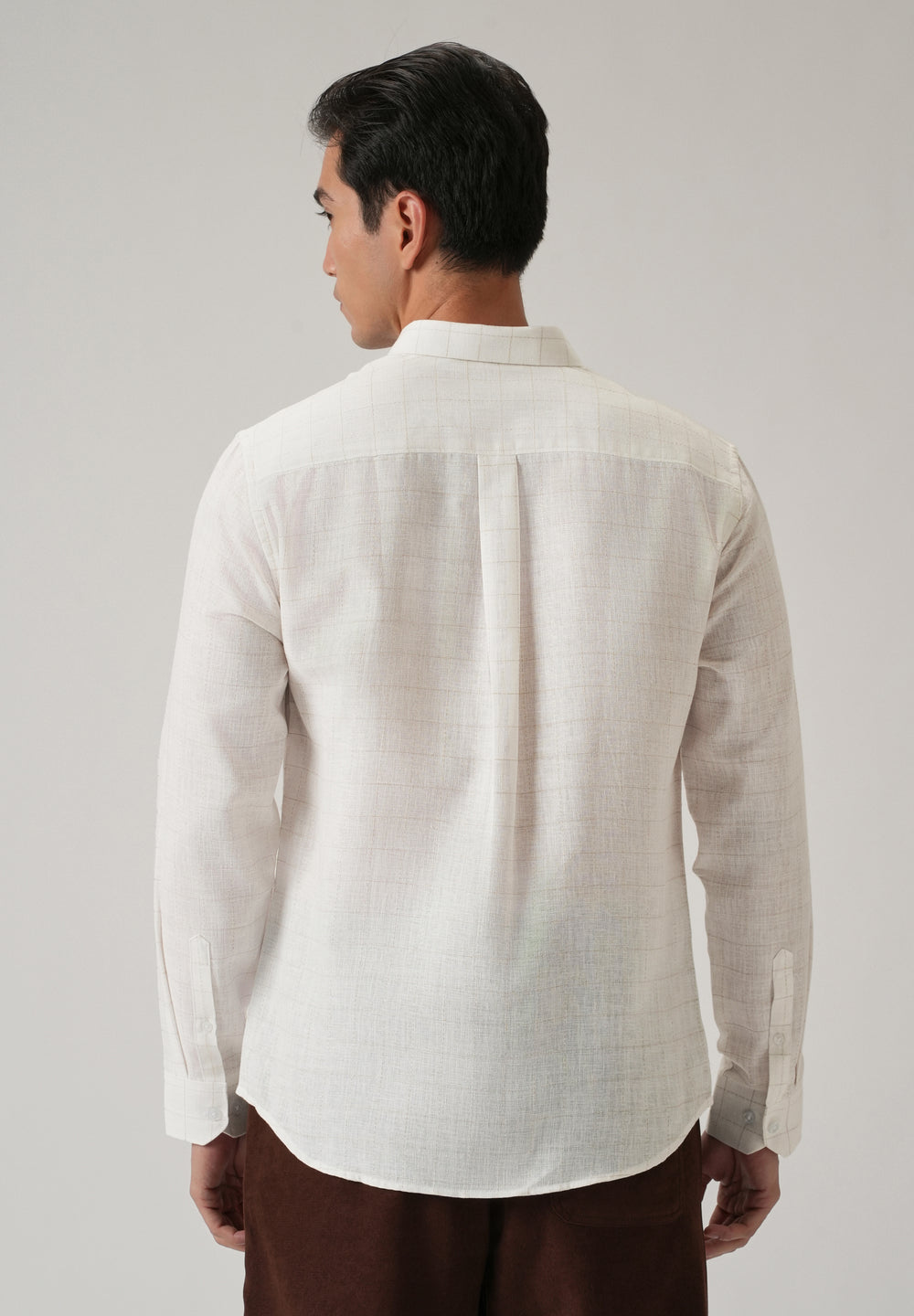 Off White Check Linen Shirt