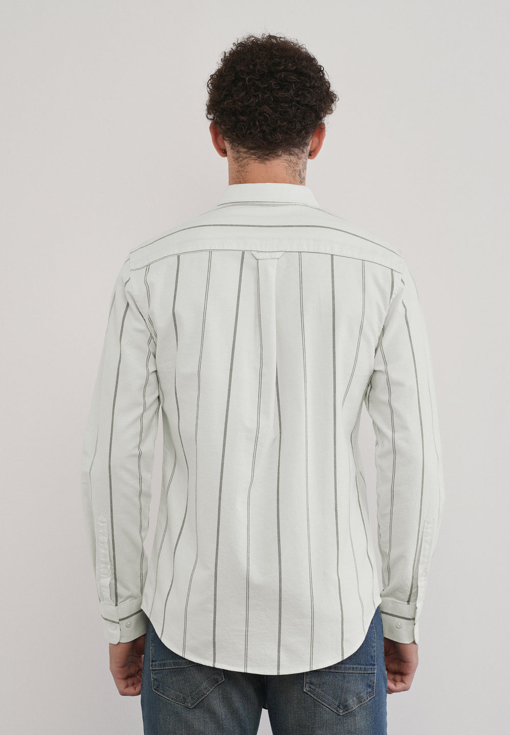 Off White Dual Stripe Cotton Shirt