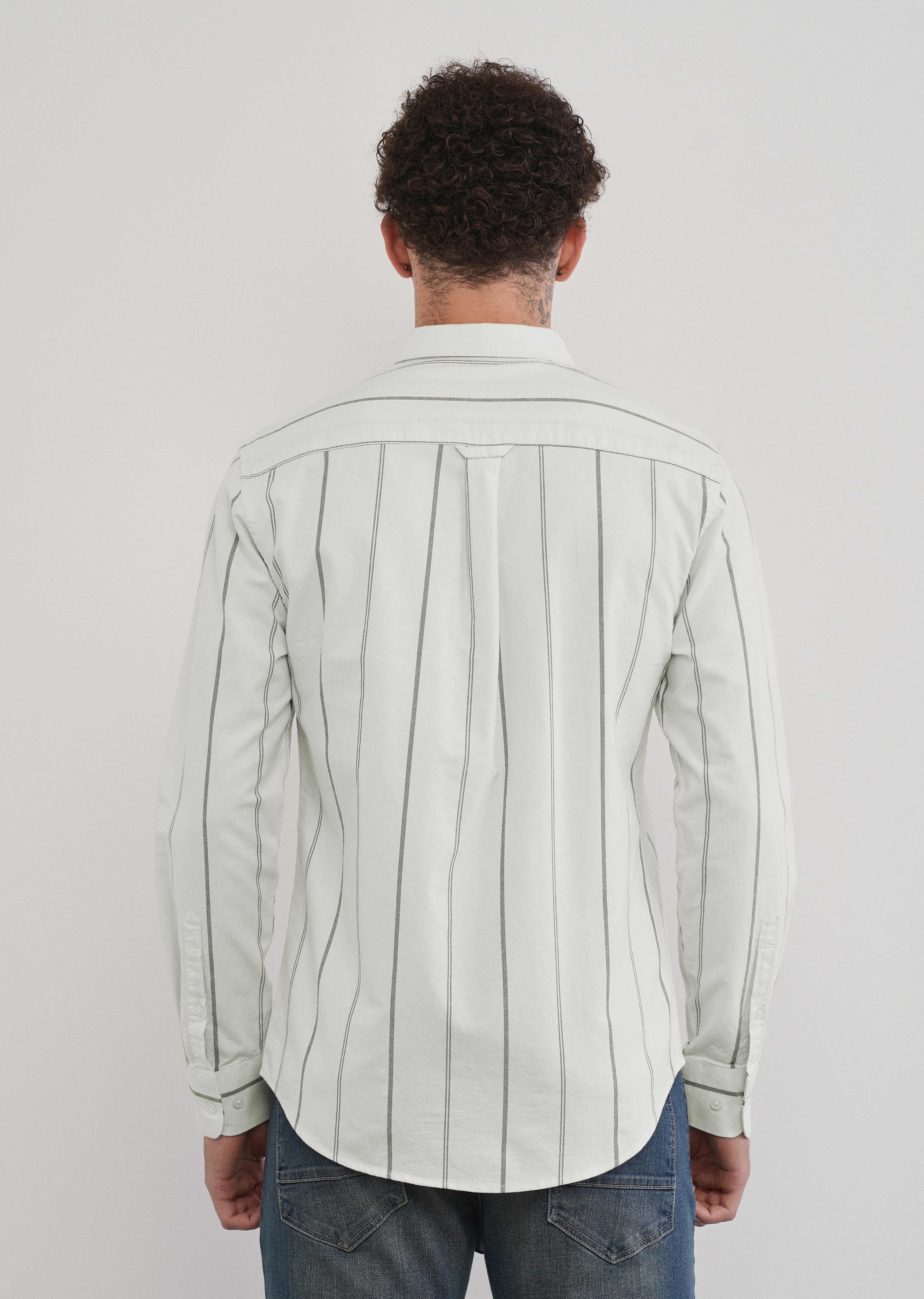 Off White Dual Stripe Cotton Shirt