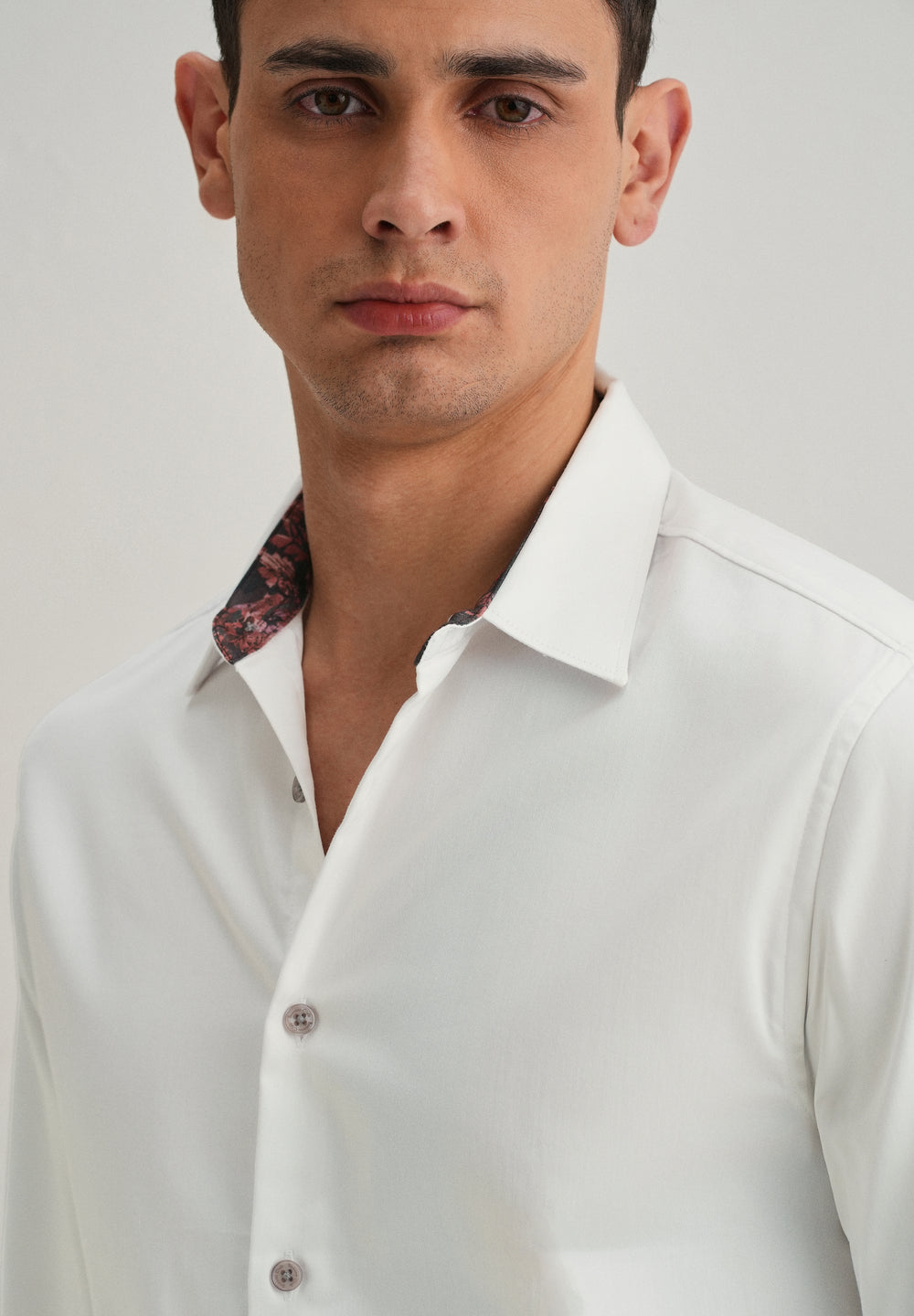 Off White Printed Cuff Shirt