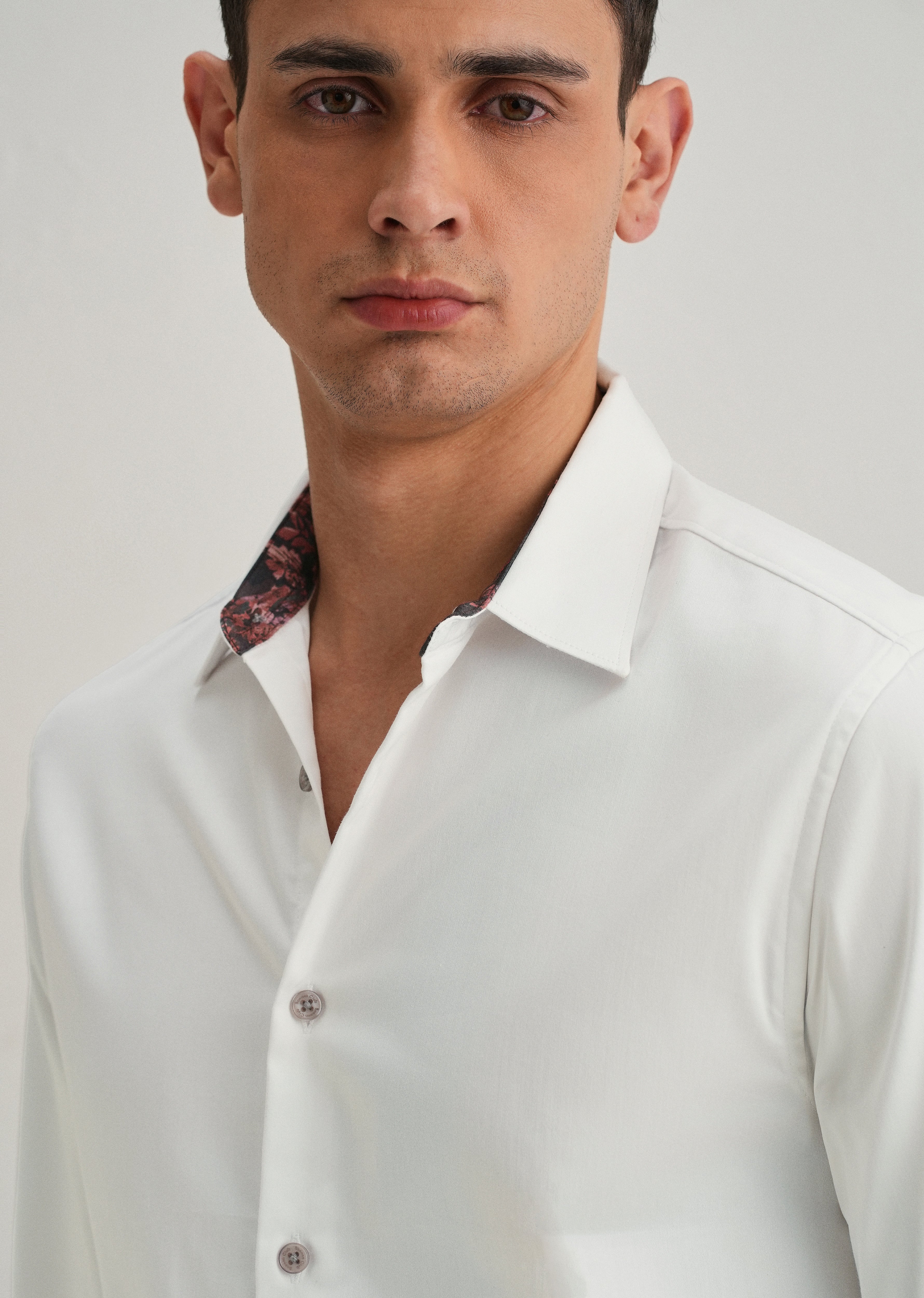 Off White Printed Cuff Shirt