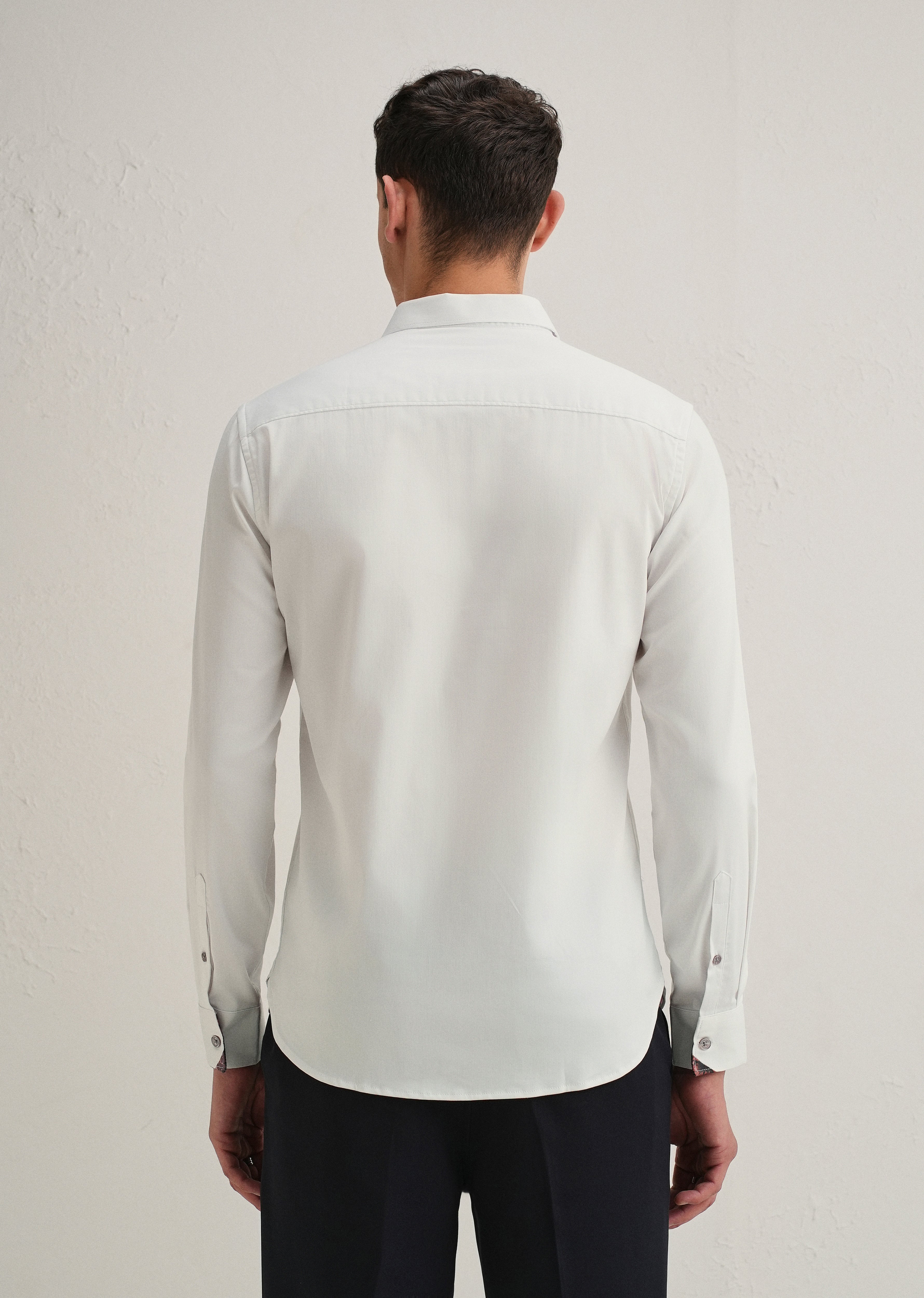 Off White Printed Cuff Shirt