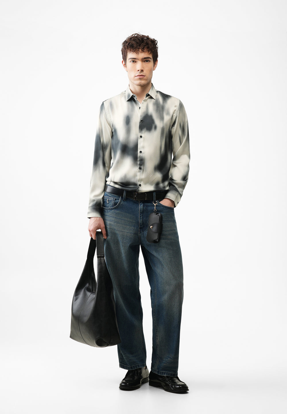 Off-White Abstract Stripe Printed Shirt