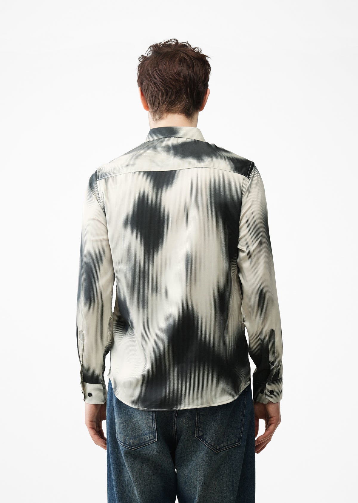 Off White Stripe Abstract Printed Shirt