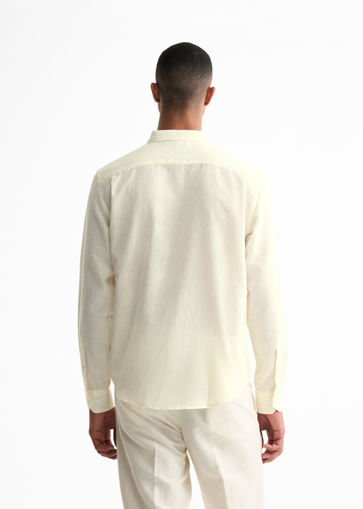 Off White Blended Linen shirt