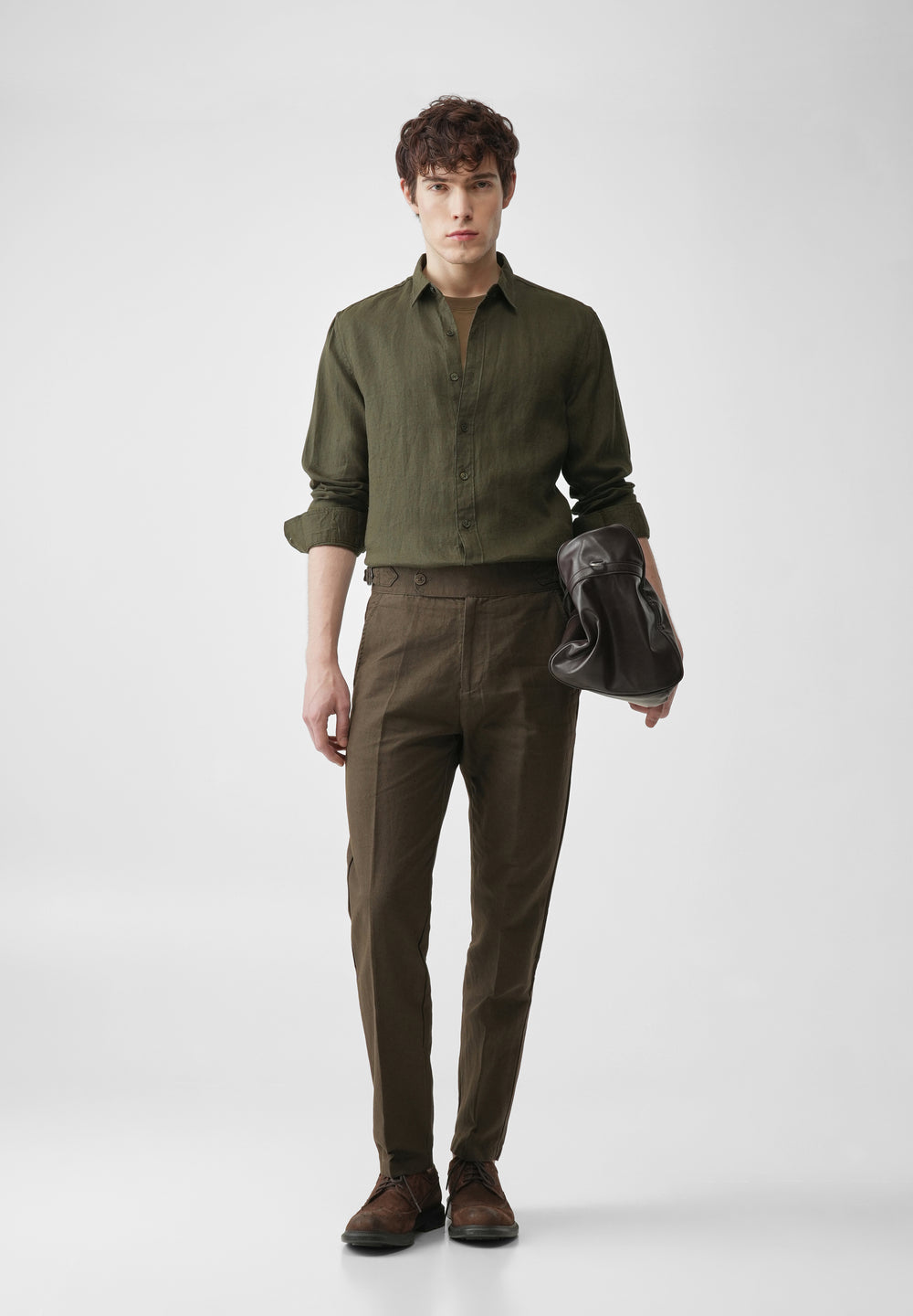 Olive 100% Pure Linen Shirt