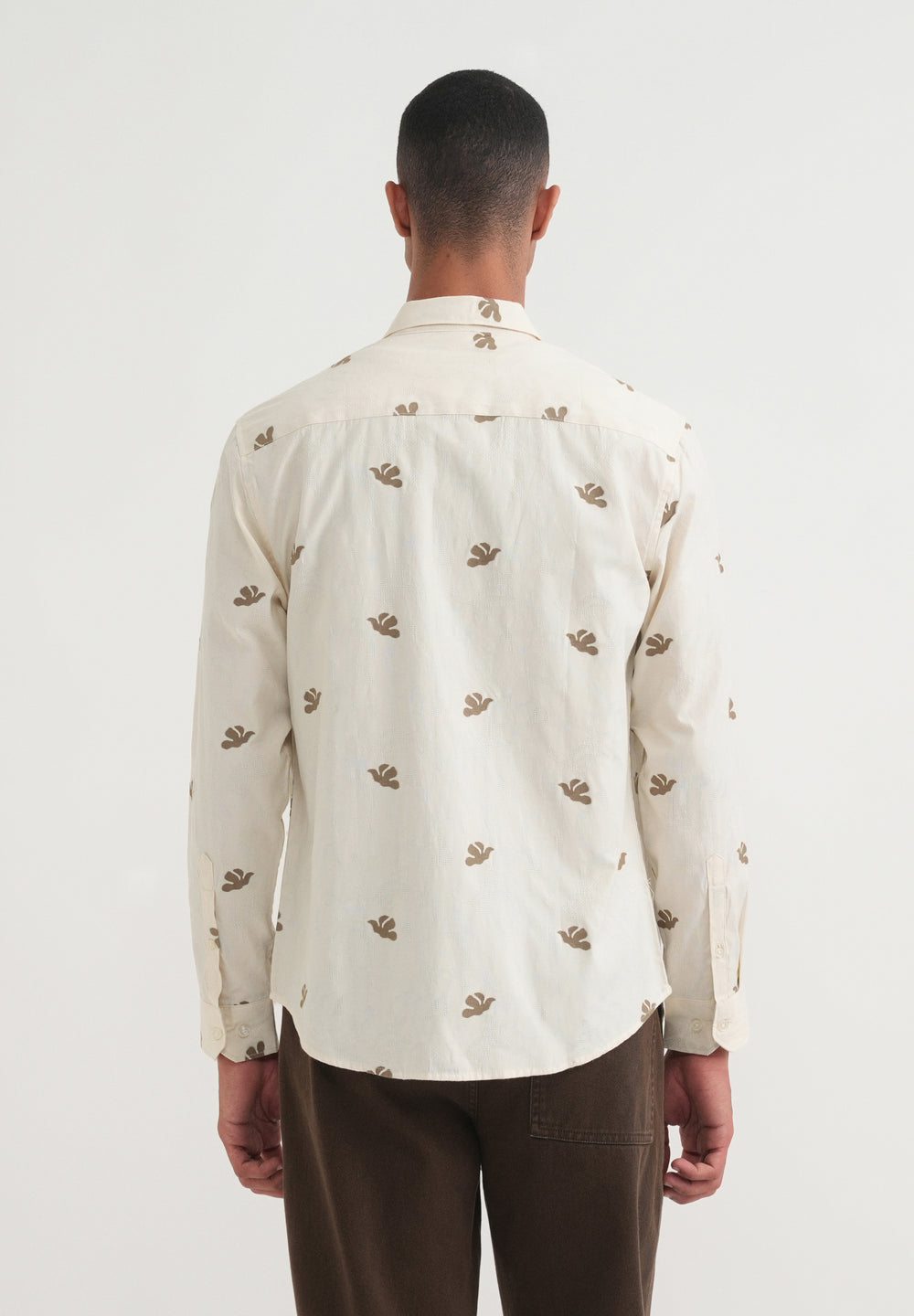 Olive Abstract Printed Jacquard Shirt