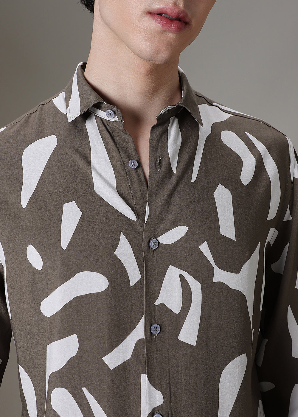 Olive Abstract Printed Shirt