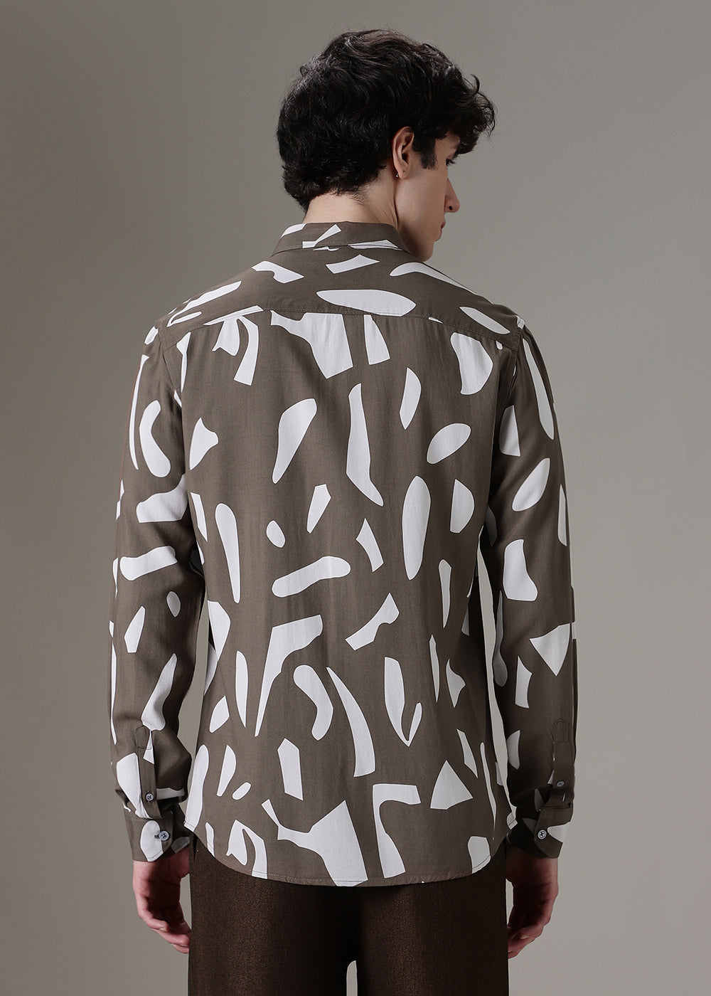 Olive Abstract Printed Shirt