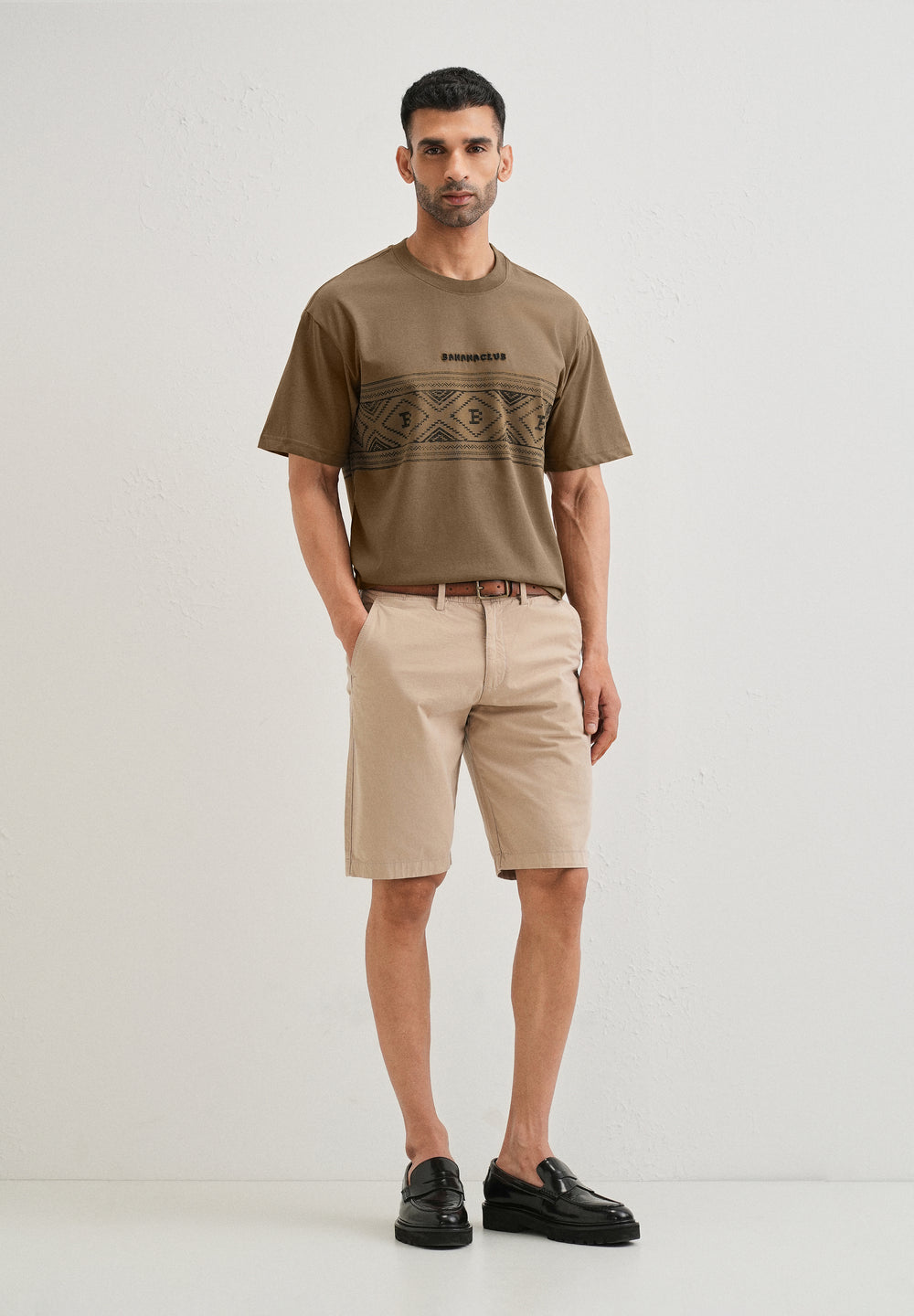 Olive Aztec Printed Oversized T-shirt