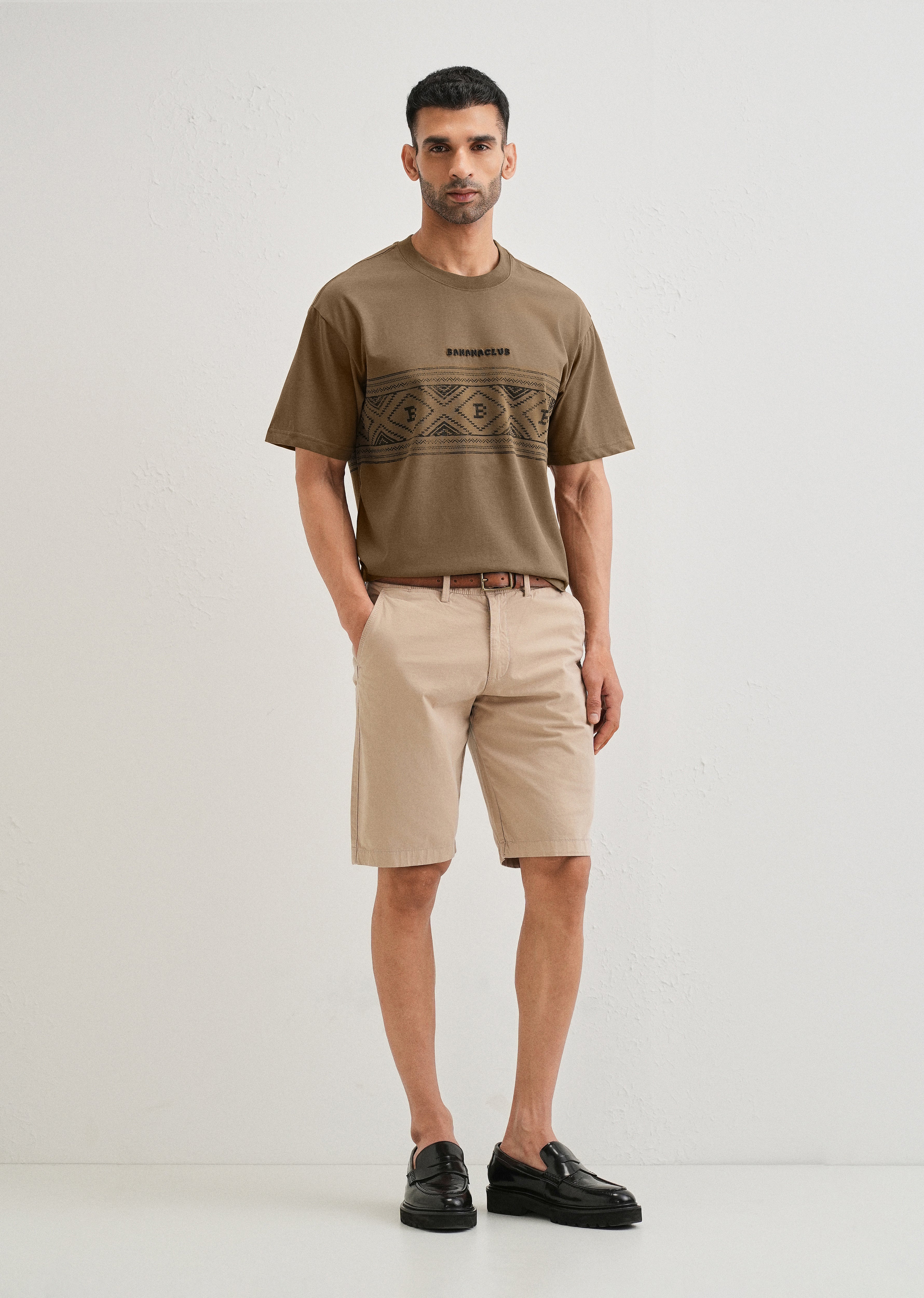 Olive Aztec Printed Oversized T-shirt