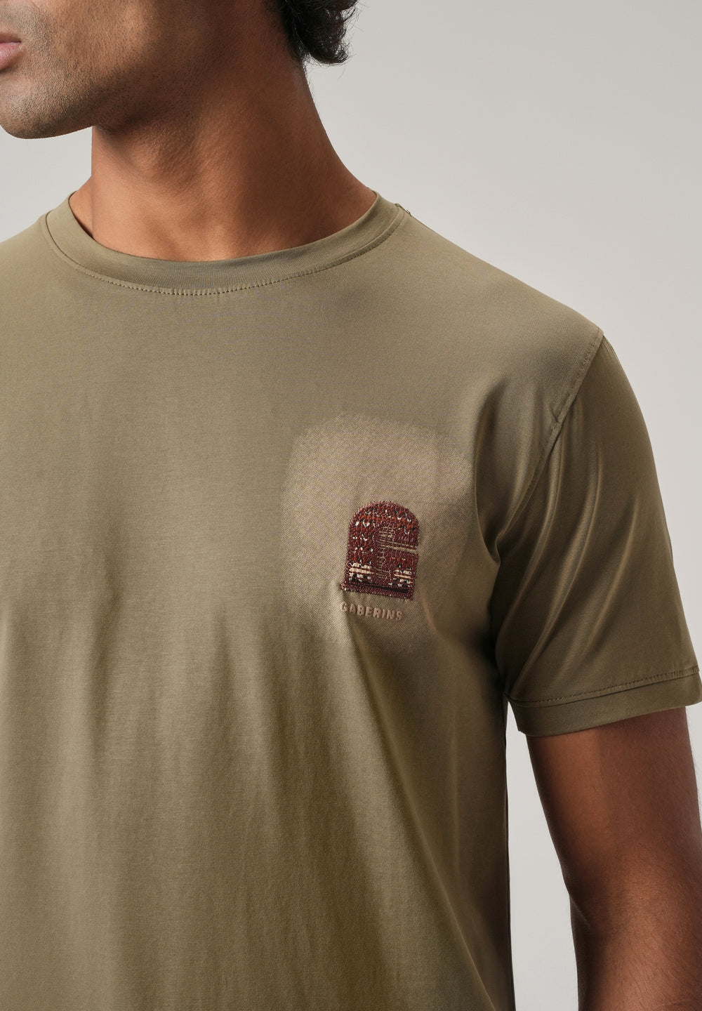 Olive Back Print Slim Fit T-Shirt