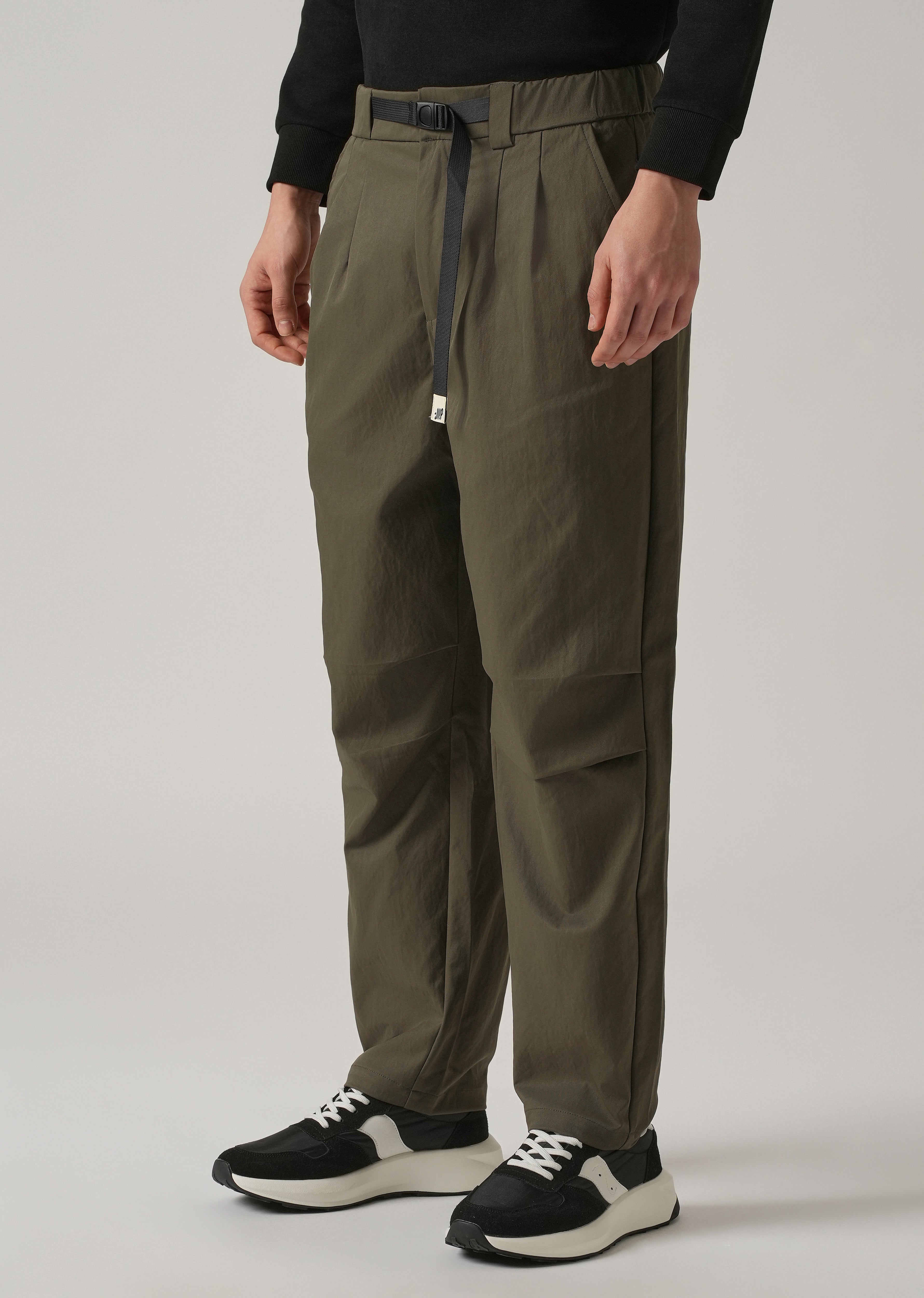 Olive Twill Belt Relaxed Fit Pant