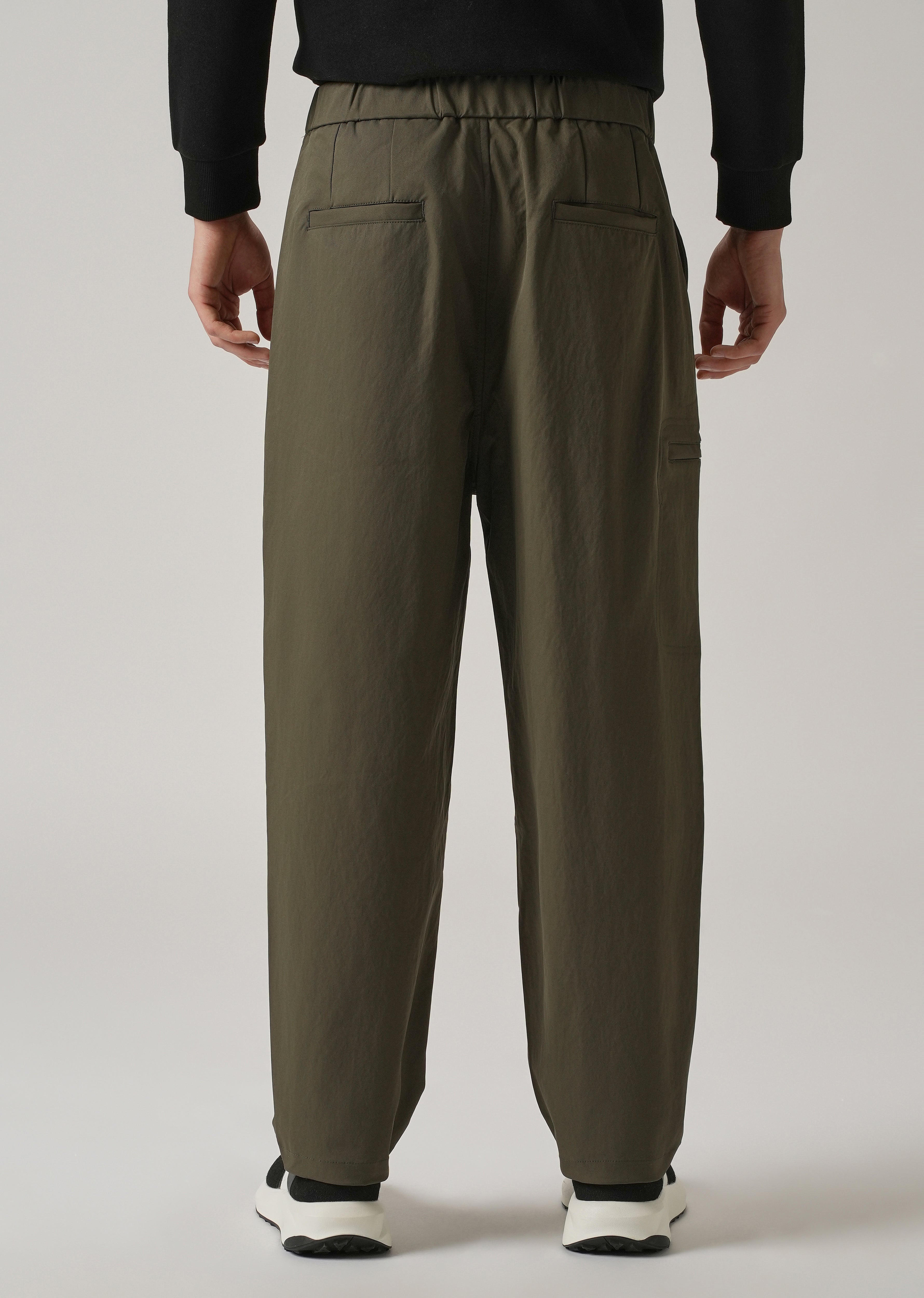 Olive Twill Belt Relaxed Fit Pant