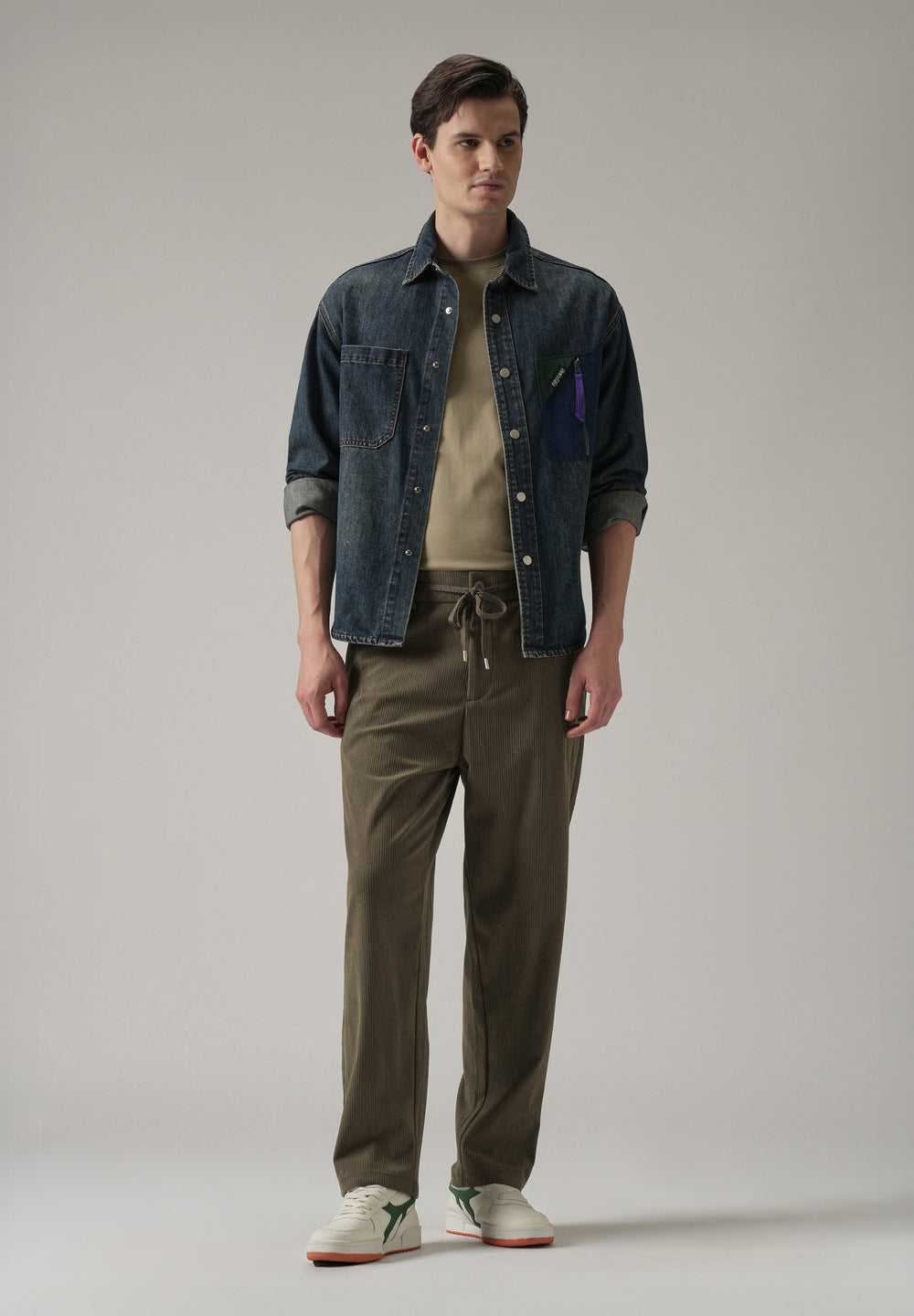 Olive Brown Corduroy Drawstring Pant