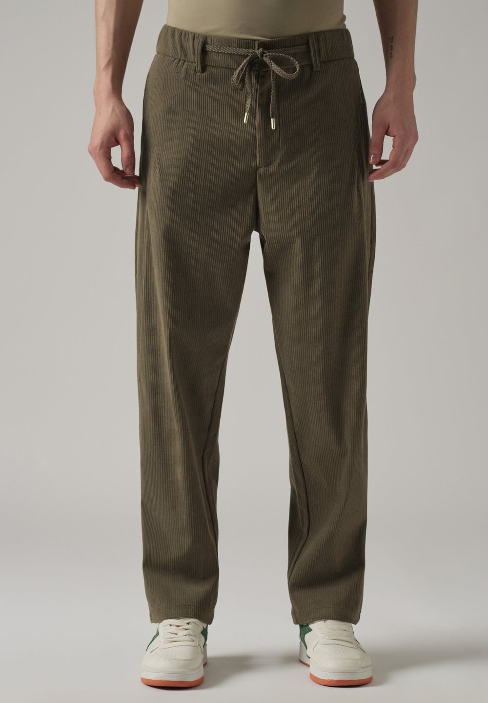 Olive Brown Corduroy Drawstring Pant