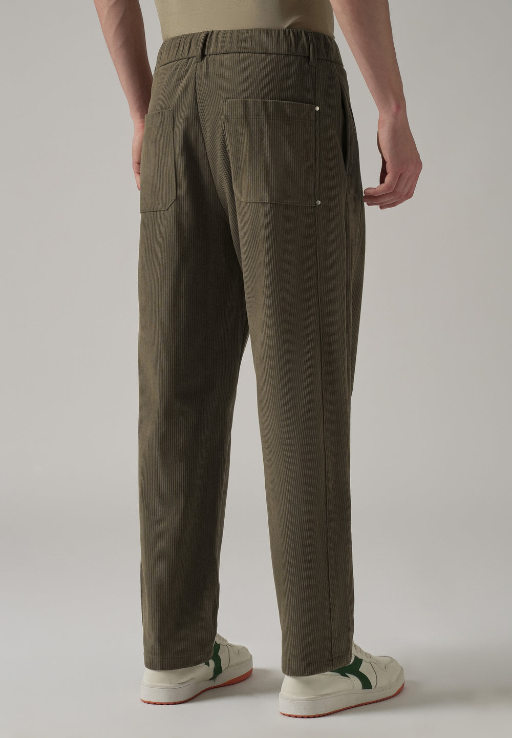 Olive Brown Corduroy Drawstring Pant