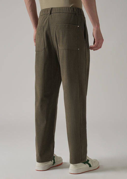 Olive Brown Corduroy Drawstring Pant