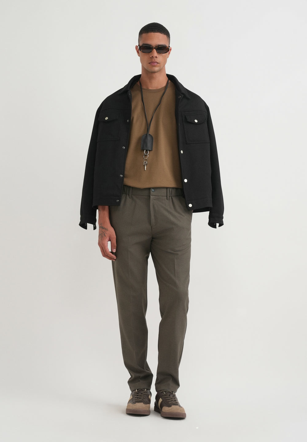 Olive Brown Semi-Elasticated Trouser