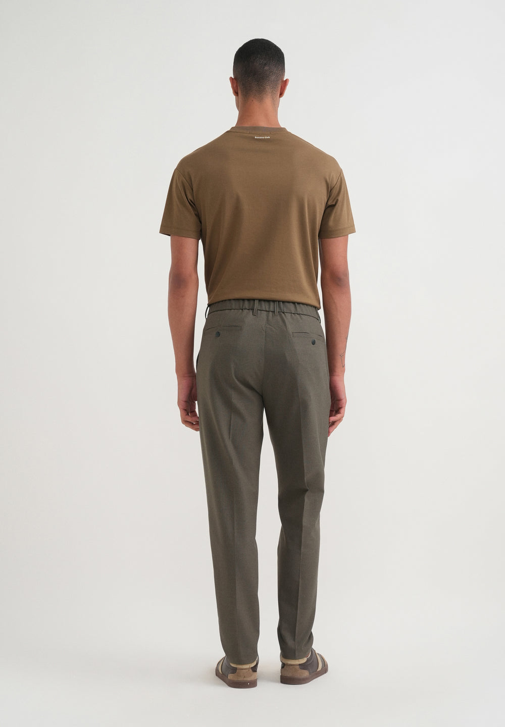 Olive Brown Semi-Elasticated Trouser