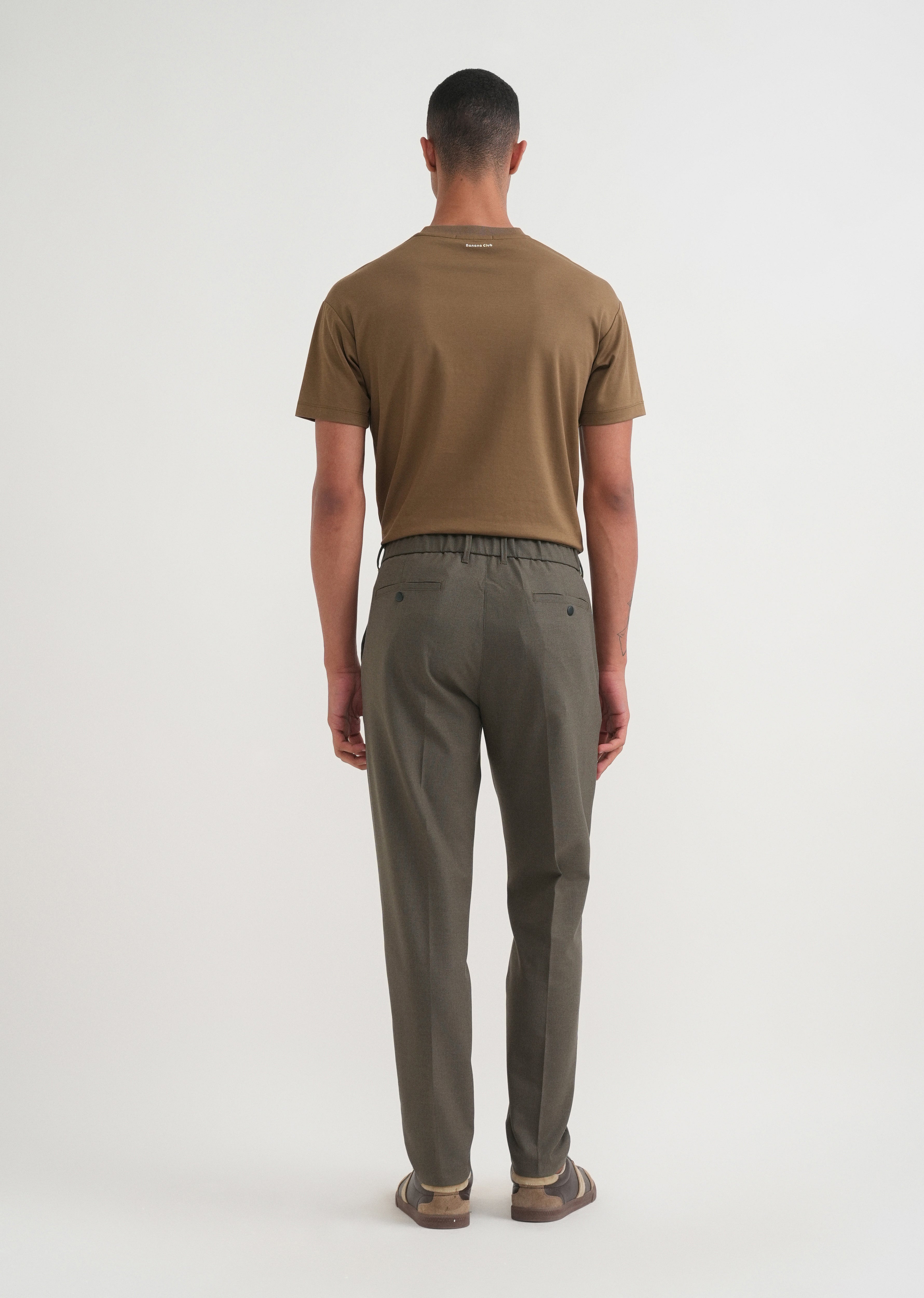 Olive Brown Semi-Elasticated Trouser