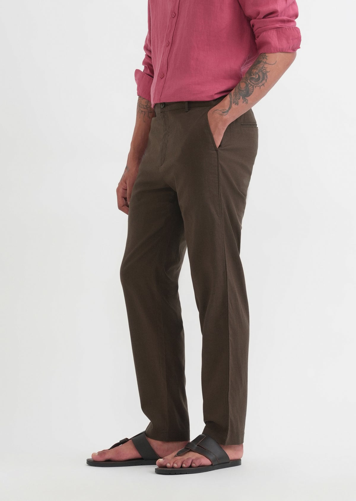 Dark Olive Semi-Elasticated Trouser