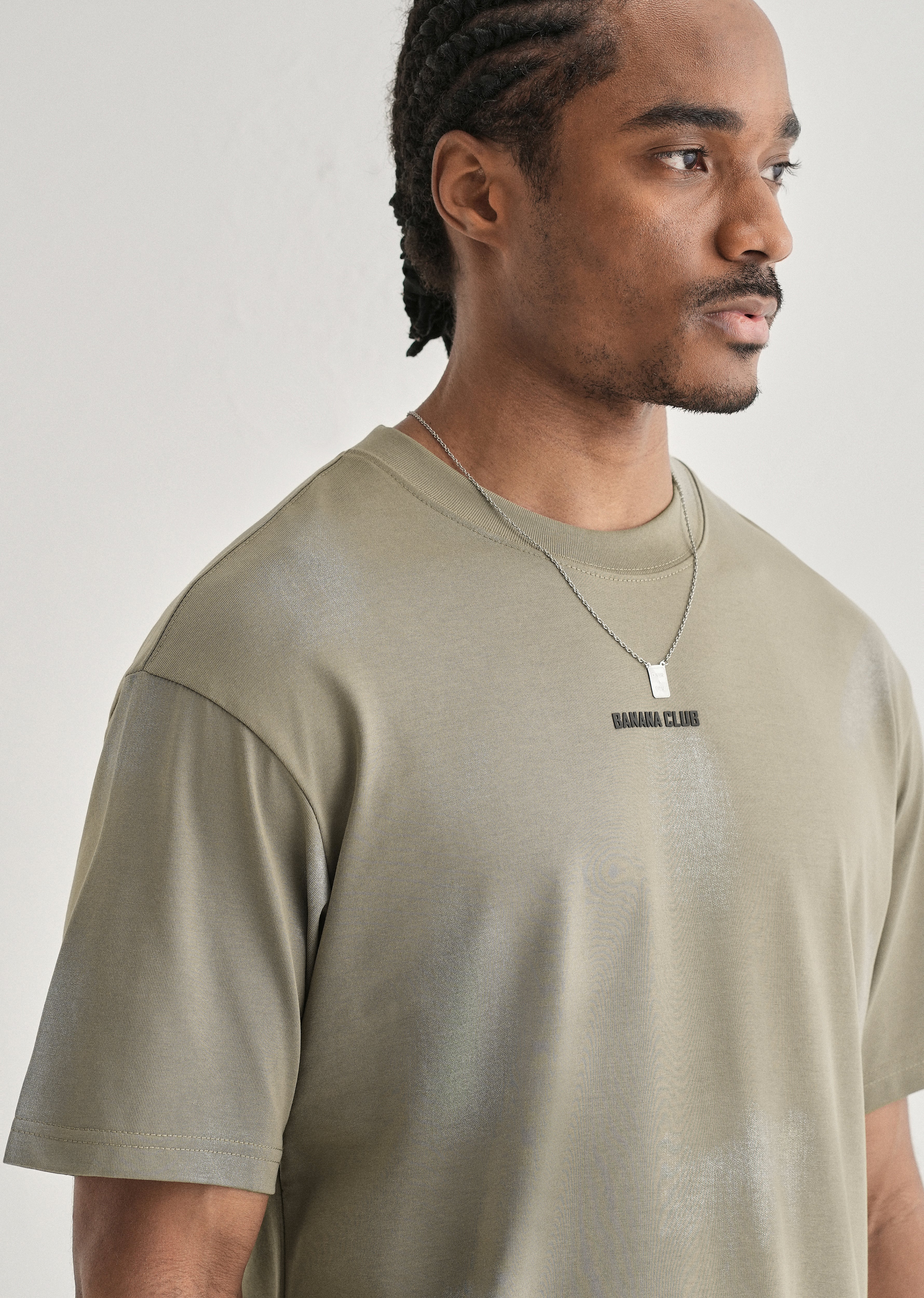 Olive Brushstroke Oversized T-shirt