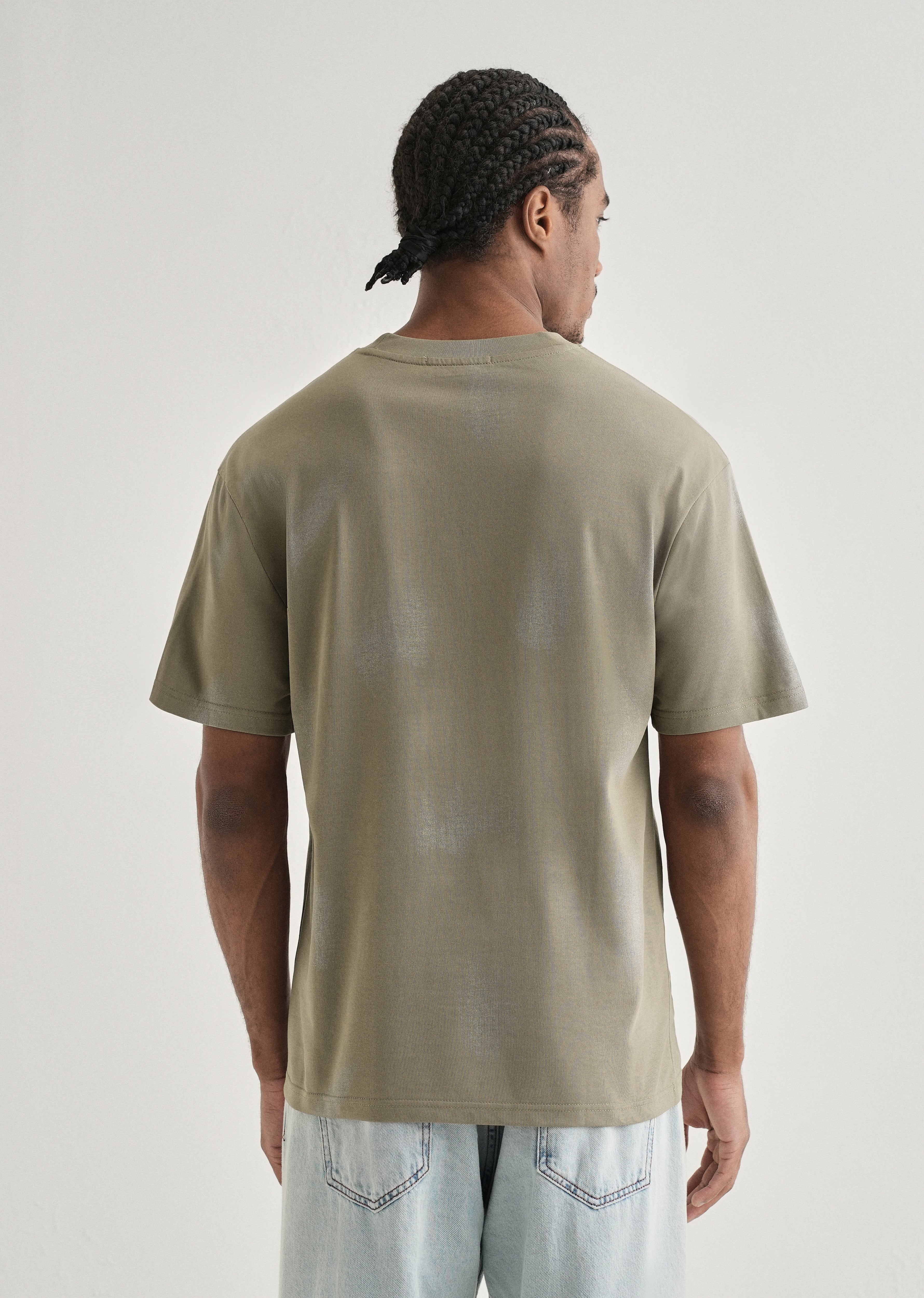 Olive Brushstroke Oversized T-shirt