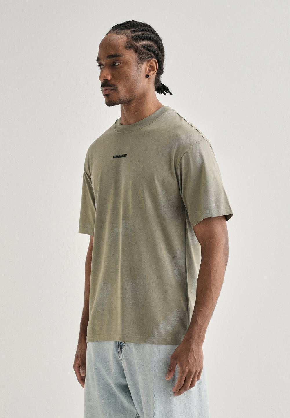 Olive Brushstroke Oversized T-shirt