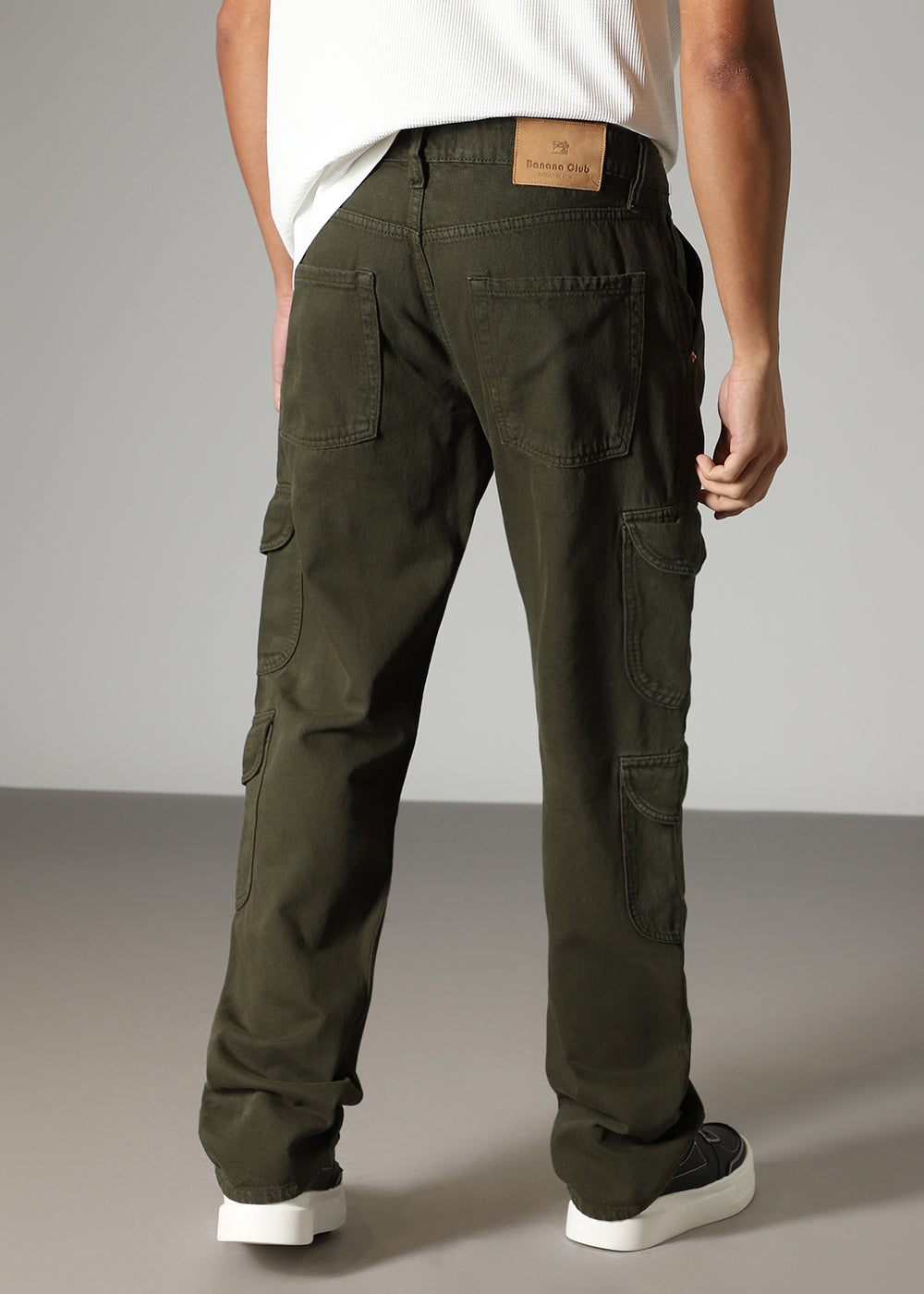 Olive Double Pocket Cargo Denim