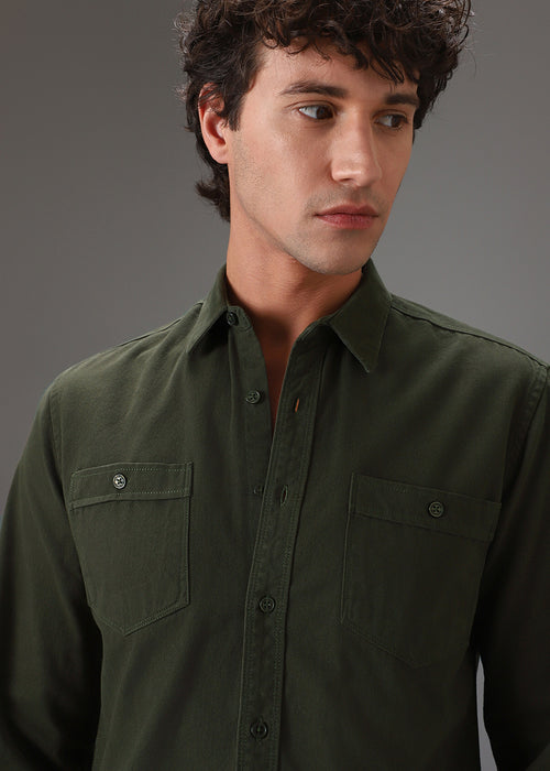 Olive Double Pocket Shirt