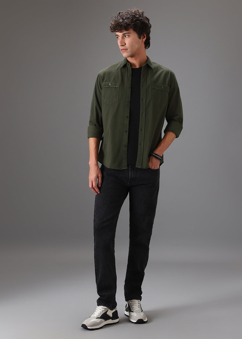 Olive Double Pocket Shirt