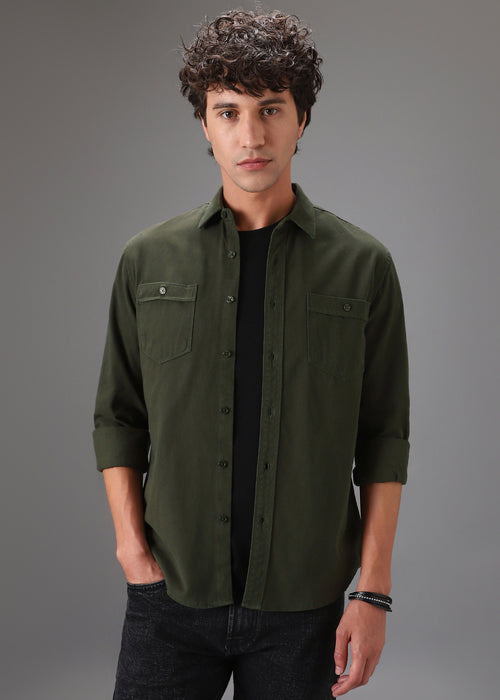 Olive Double Pocket Shirt