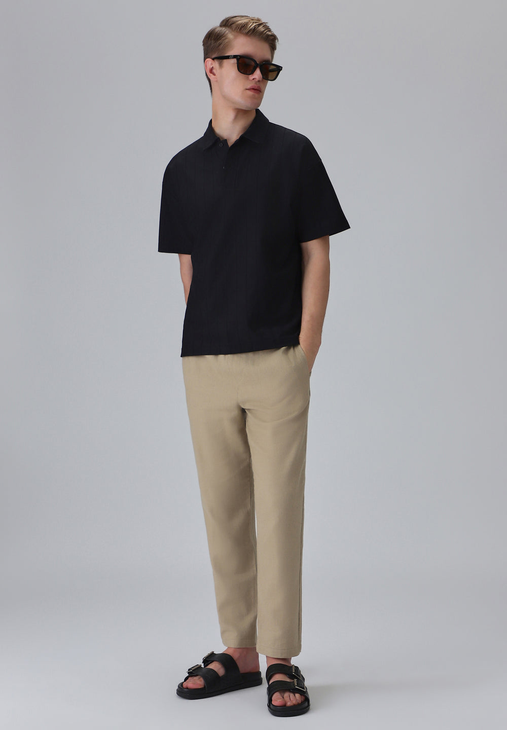 Olive Drawstring Linen Pant