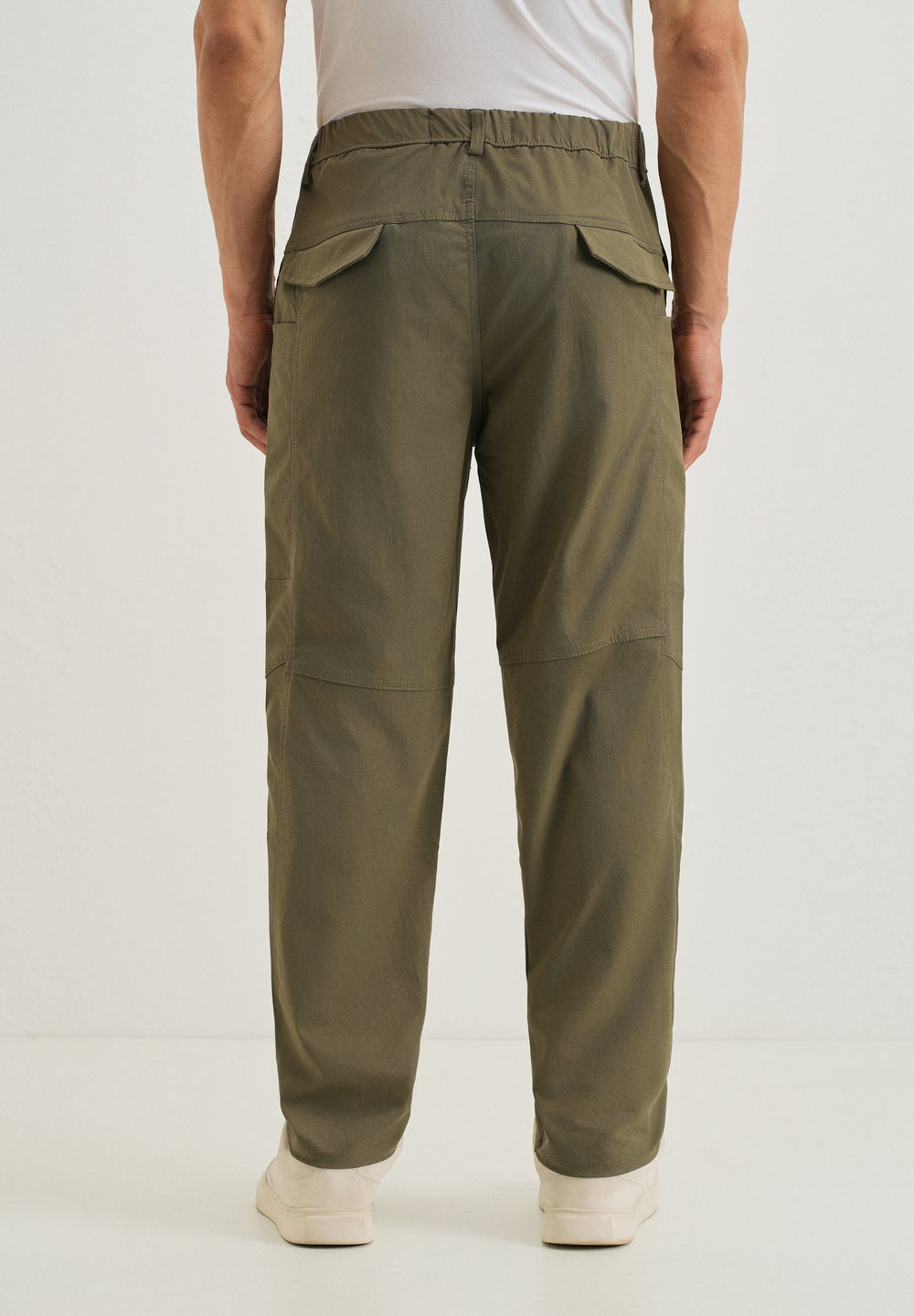 Olive Drawstring Panel Cargo