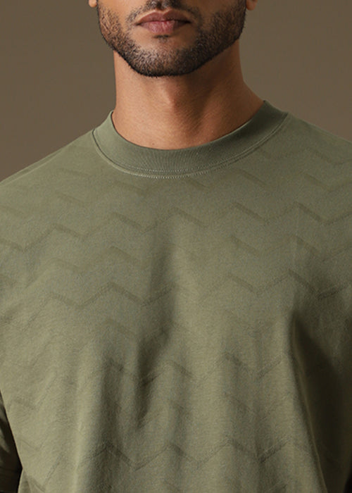 Olive Drop Shoulder Oversized T-shirt