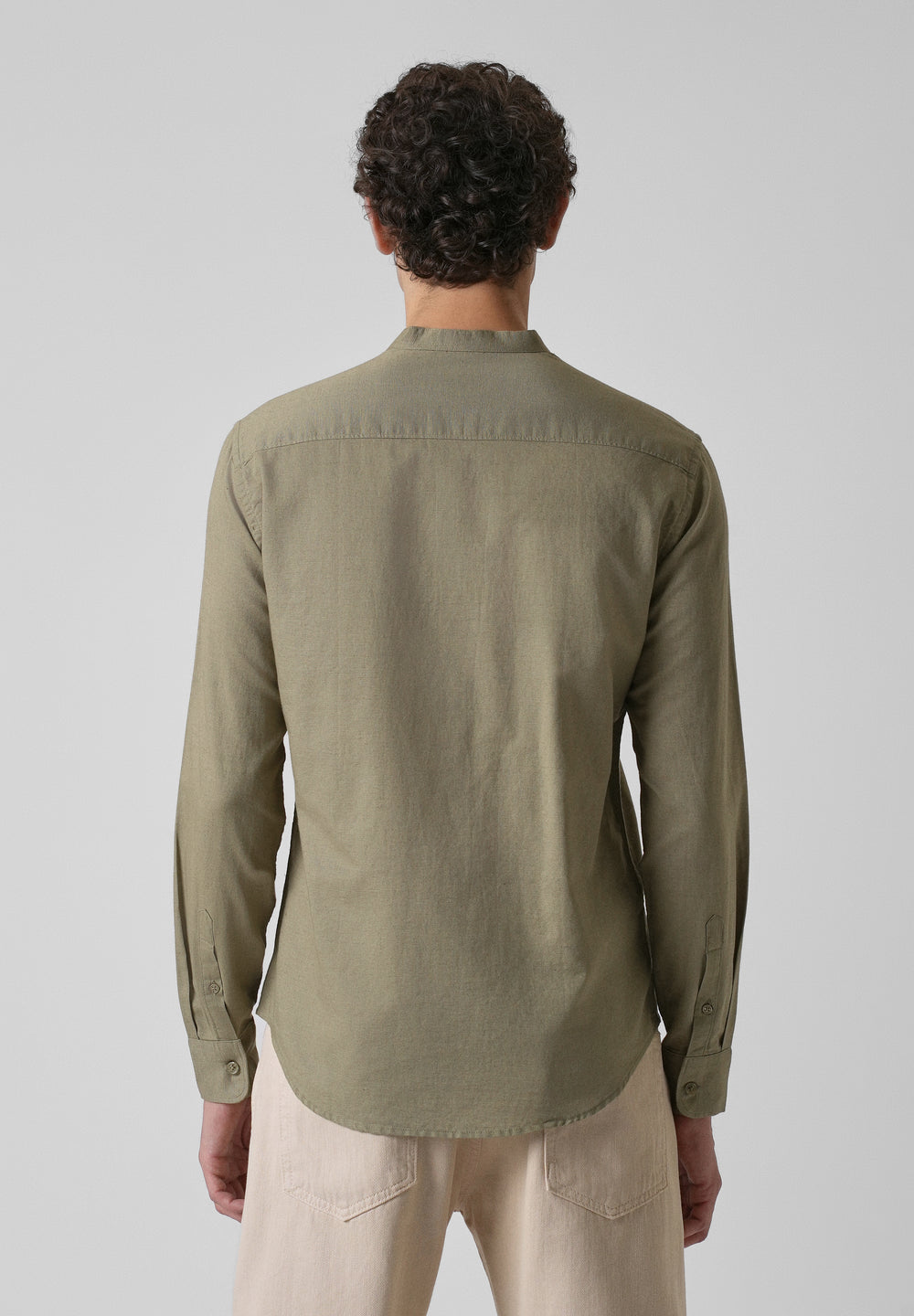 Olive Green Cotton Linen Shirt